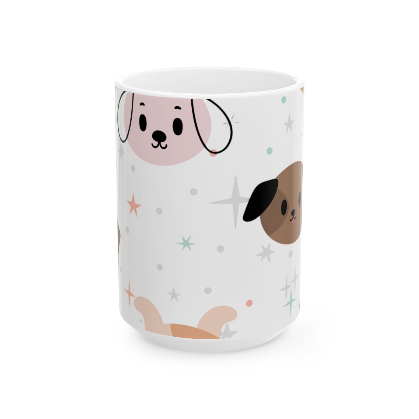 Cute Dog Face Ceramic Mug – National Dog Day Coffee Cup in 11oz & 15oz