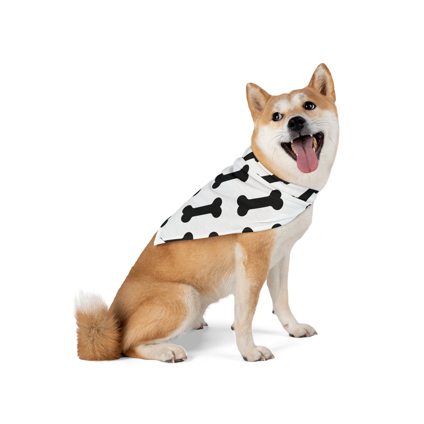 Dog Bandana - Bone Print Pet Scarf for Small Medium Large Dogs Cute Dog Accessory for National Dog Day