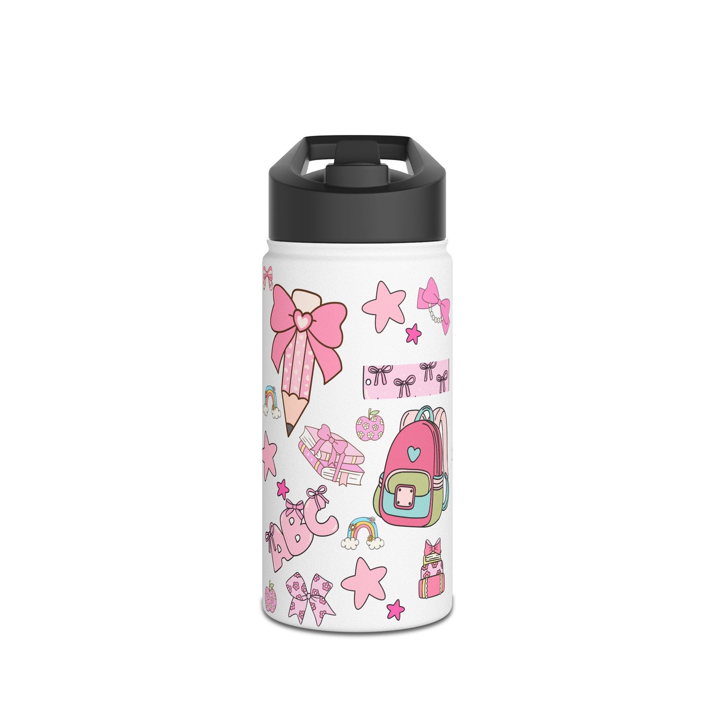 Kawaii Back-to-School Stainless Steel Water Bottle – Keeps Drinks Hot 12hrs, Cold 24hrs