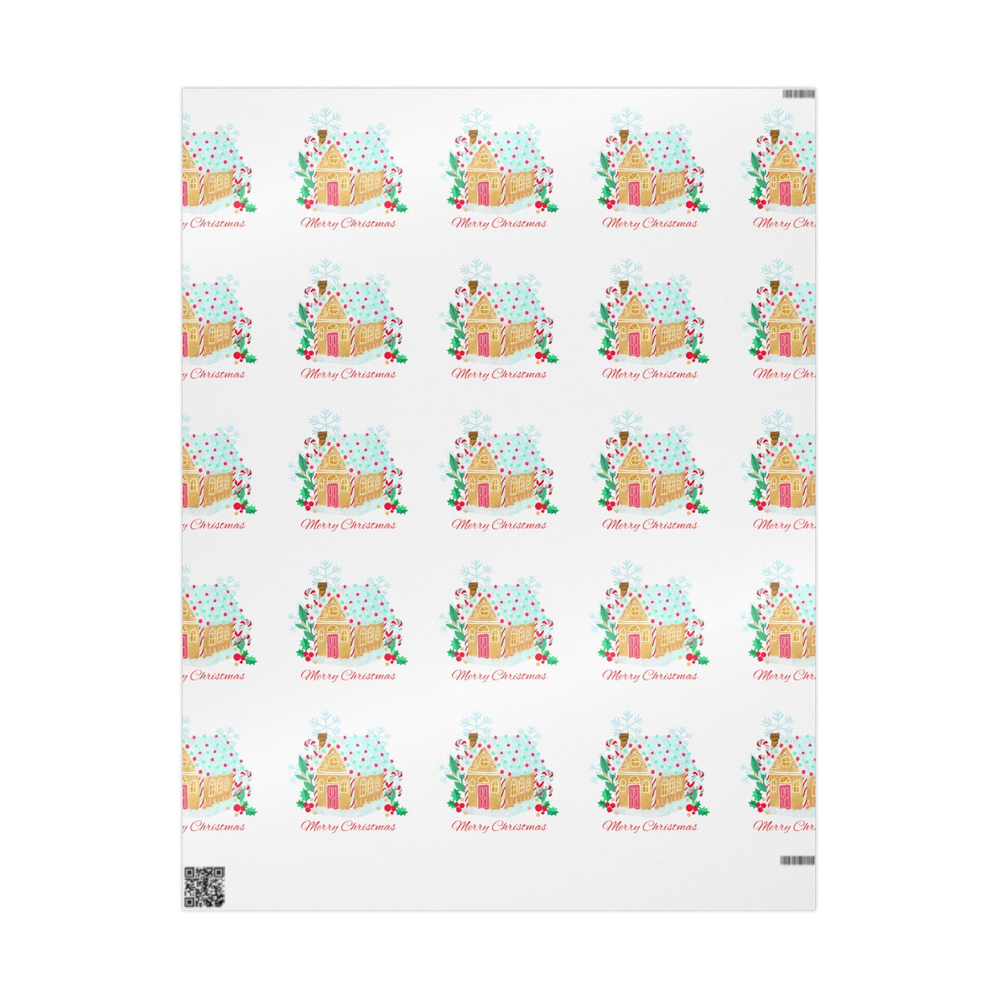Gingerbread House Christmas Wrapping Paper : Festive Holiday Gift Wrap with Merry Christmas Design, Perfect for Holiday Gifts