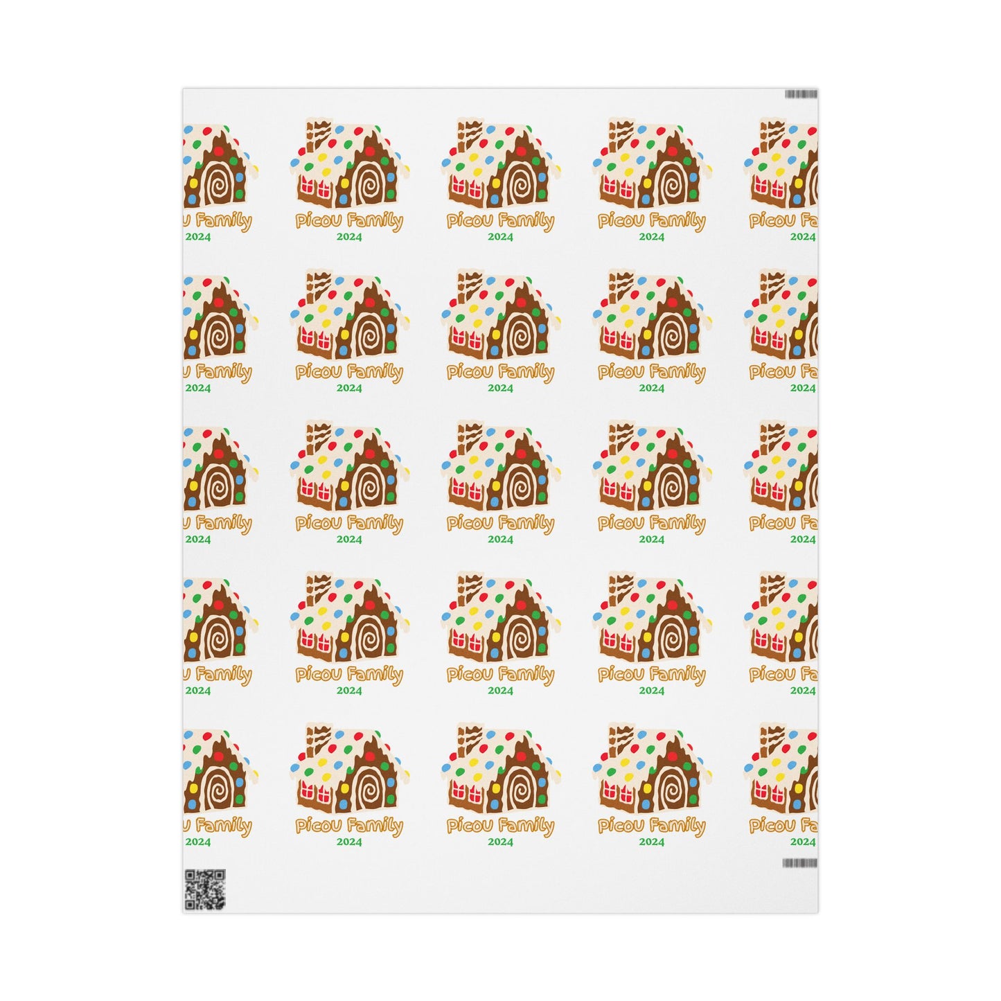 Personalized Gingerbread House Wrapping Paper : Custom Family Name Holiday Gift Wrap, Perfect for Christmas Gifts