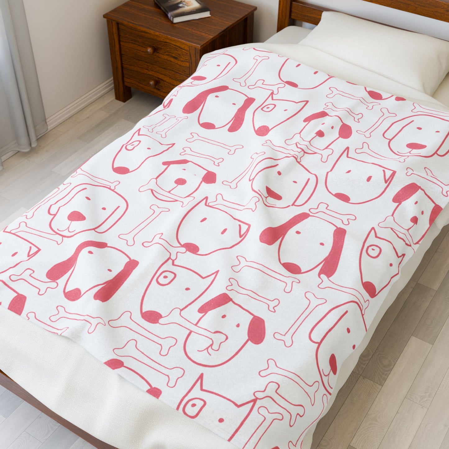 Dog Lover Velveteen Plush Blanket – Cozy Soft Throw in 3 Sizes for Pet Parents & Home Decor