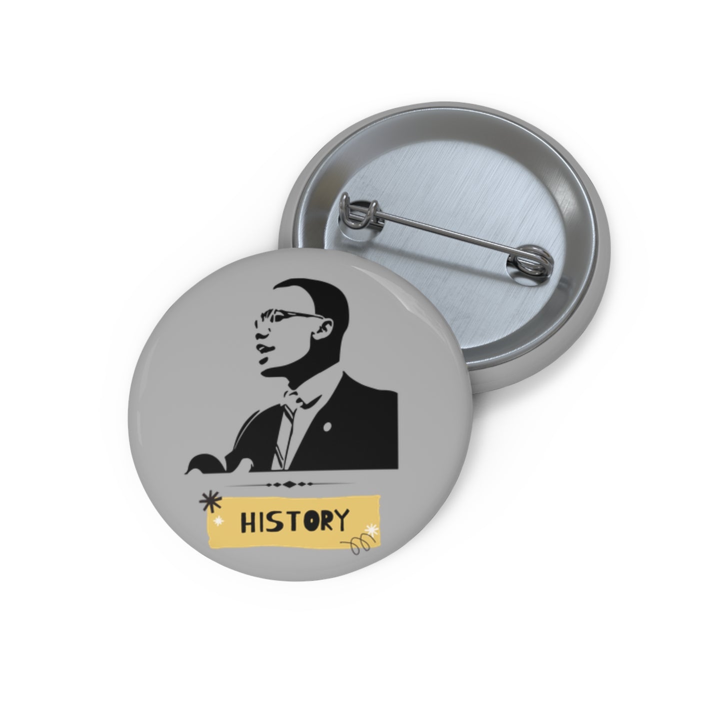 Malcolm X Black History Month Pin Civil Rights Button, Black Pride Badge, Activist Lapel Pin, Protest Pin, Historical Leader Pin