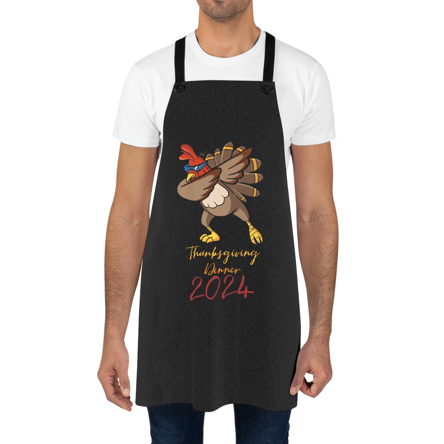 Dabbin' Turkey Thanksgiving Apron | Funny 2024 Holiday Cooking Gear for Men | Perfect Gift for Family & Friends