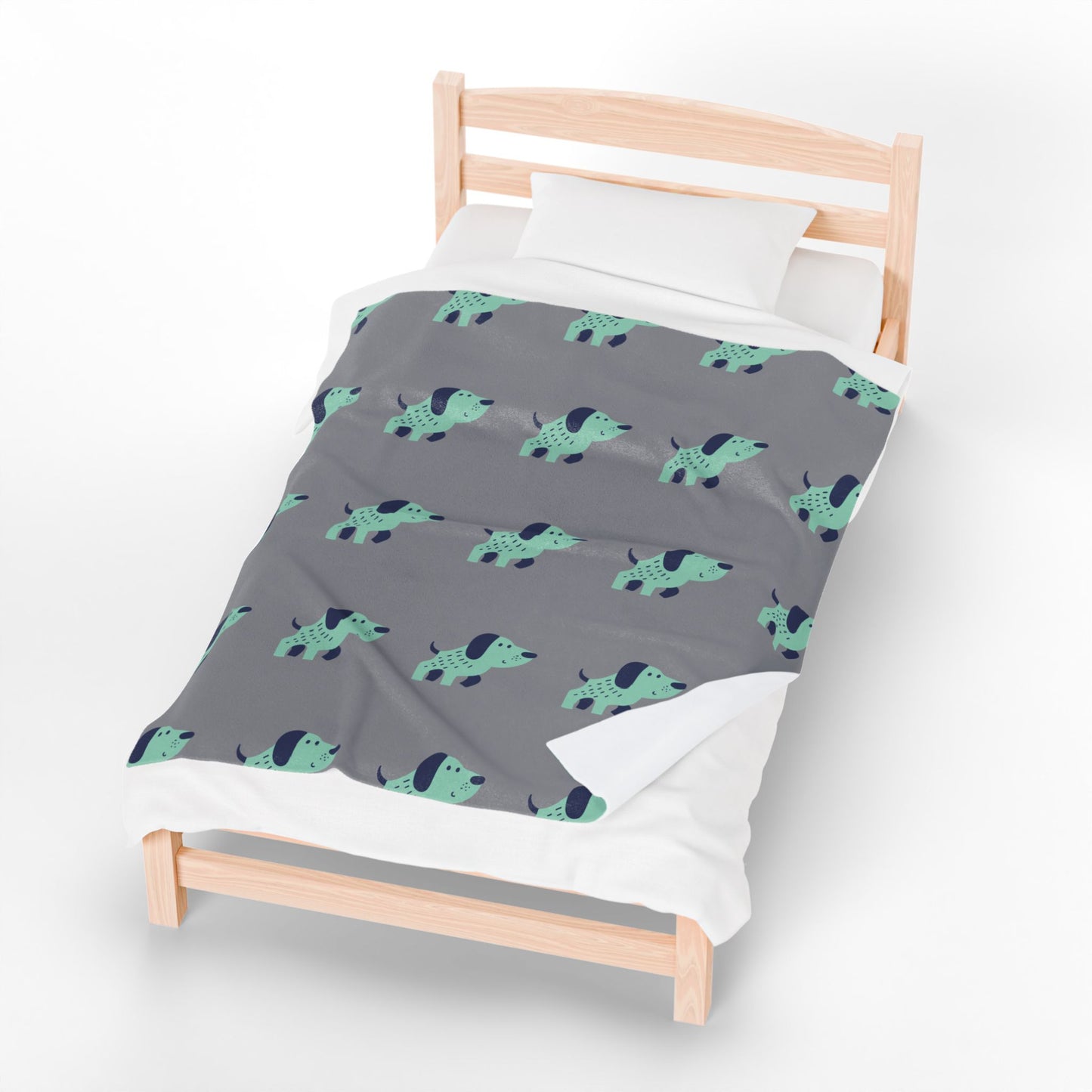 Dog Lover Throw Blanket – Cozy Plush Velveteen Blanket with Cute Puppy Pattern | 3 Sizes
