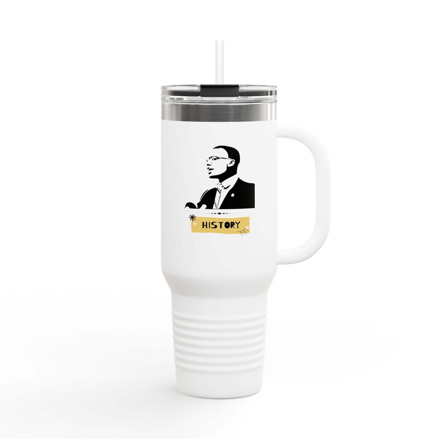 40oz Insulated Travel Mug Black History Month Tumbler with Lid and Straw, Leakproof Stainless Steel Keeps Drinks Hot & Cold, XL Water Cup