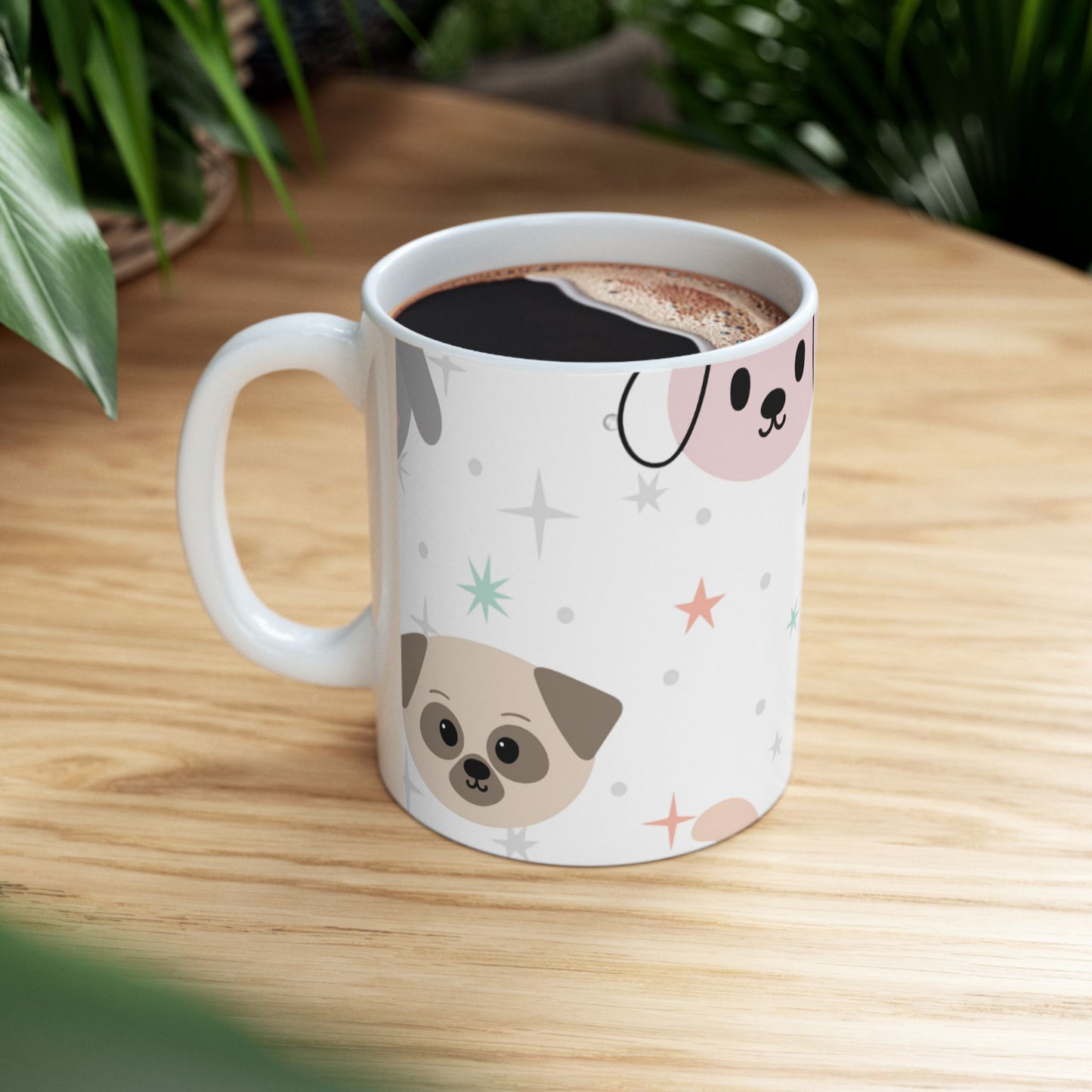 Cute Dog Face Ceramic Mug – National Dog Day Coffee Cup in 11oz & 15oz