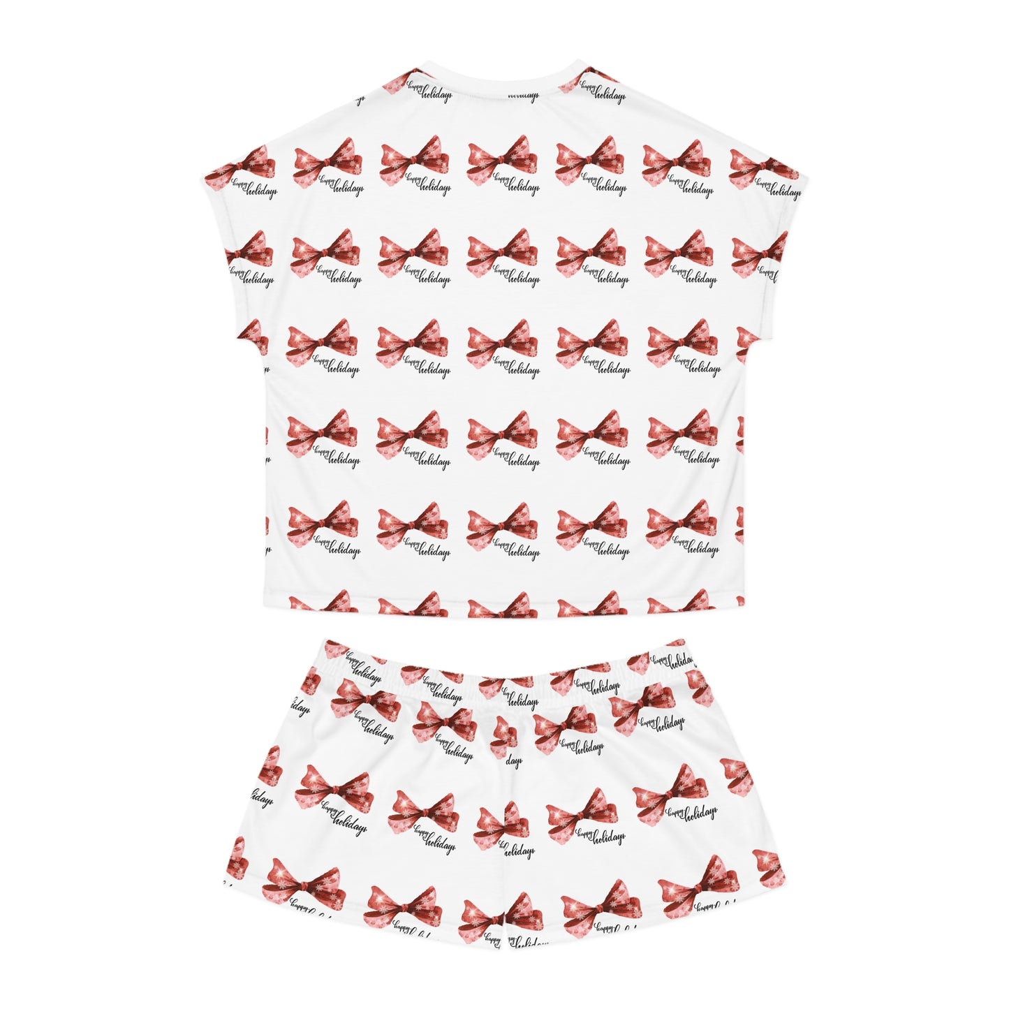 Holiday Bow Pajama Set | Womens Festive Two-Piece Loungewear | Christmas Gift Sleepwear