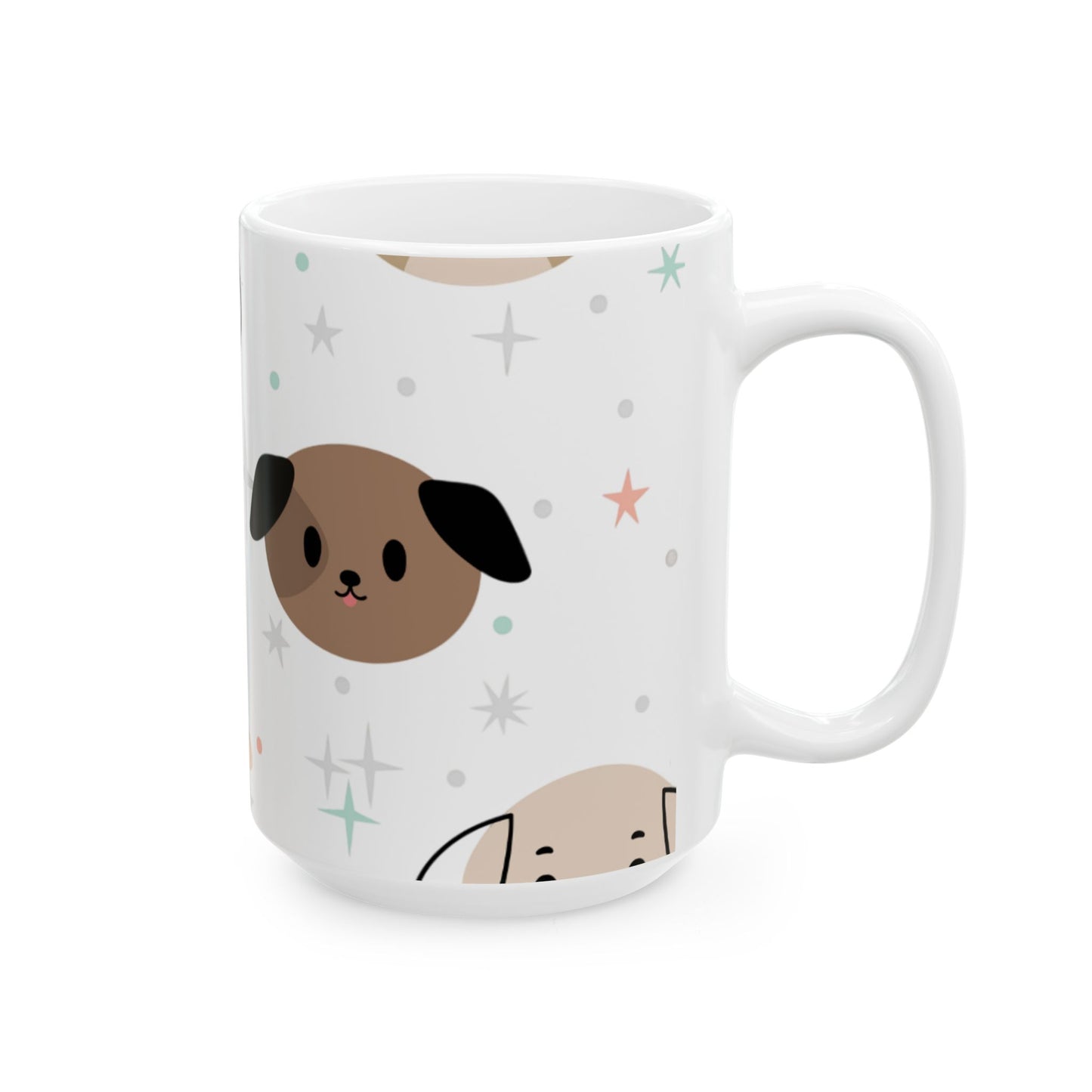 Cute Dog Face Ceramic Mug – National Dog Day Coffee Cup in 11oz & 15oz