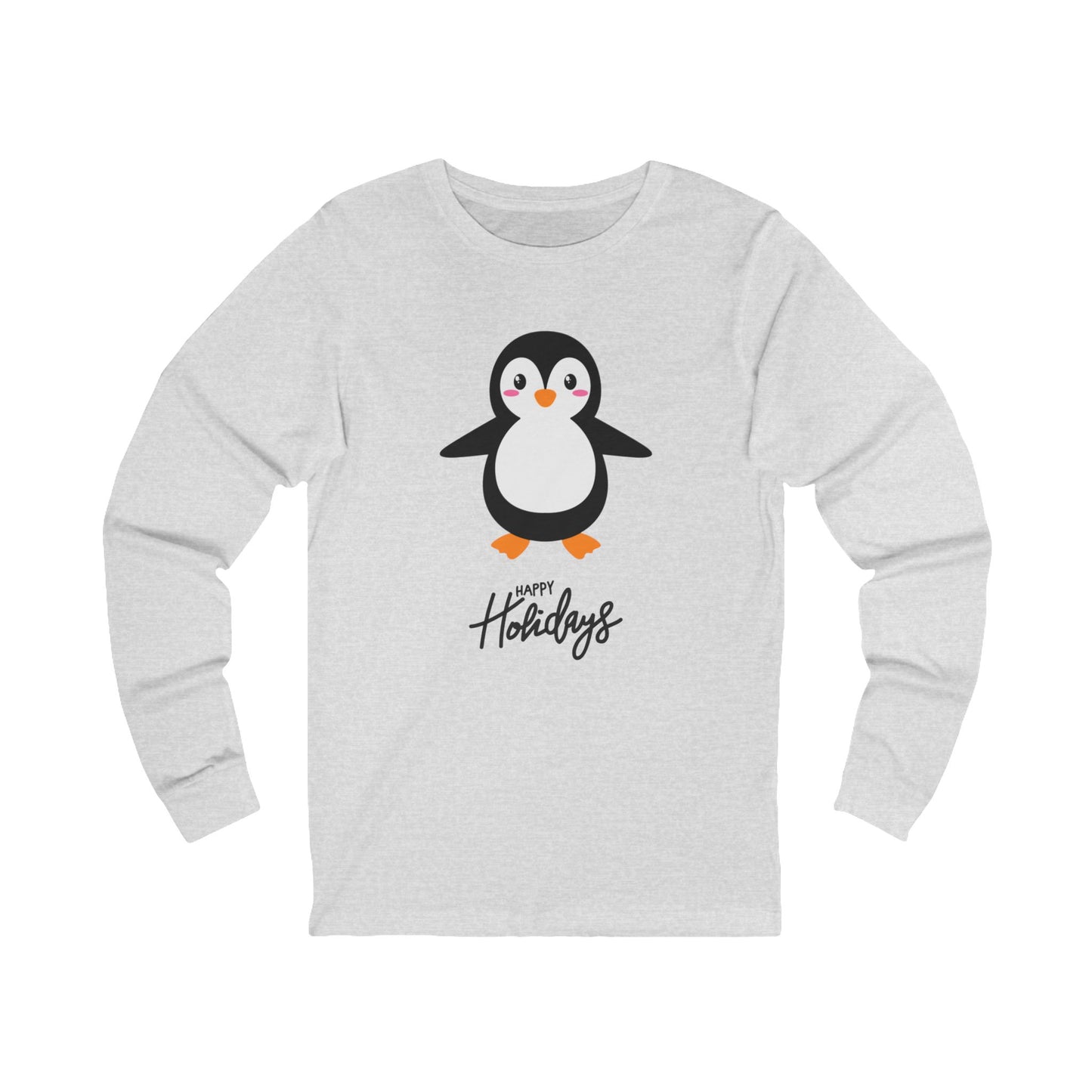Unisex Holiday Penguin Long Sleeve Tee | Cozy Matching Pajama Top for Mom & Dad | Festive Family Pajamas in Multiple Colors