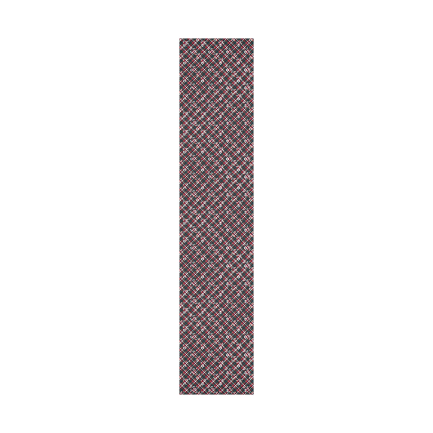 Plaid Christmas Wrapping Paper with Snowflakes : Festive Matte or Satin Gift Wrap