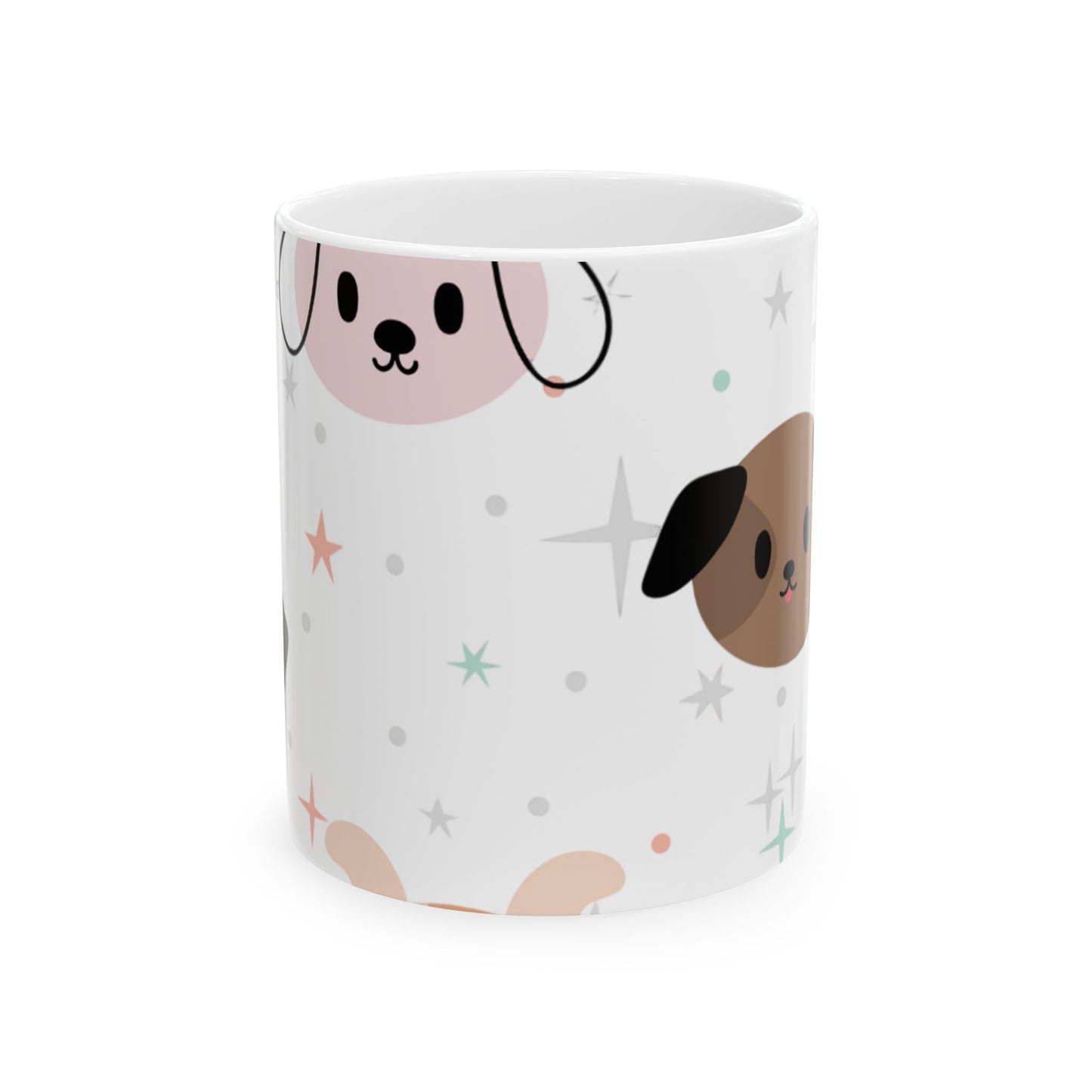 Cute Dog Face Ceramic Mug – National Dog Day Coffee Cup in 11oz & 15oz