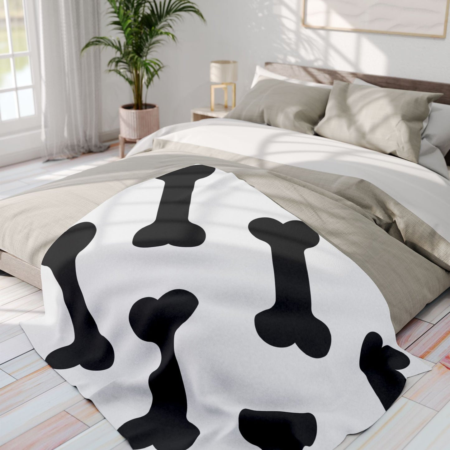 Dog Bone Fleece Blanket – Cozy Pet-Themed Throw for Dog Lovers, Available in 2 Sizes