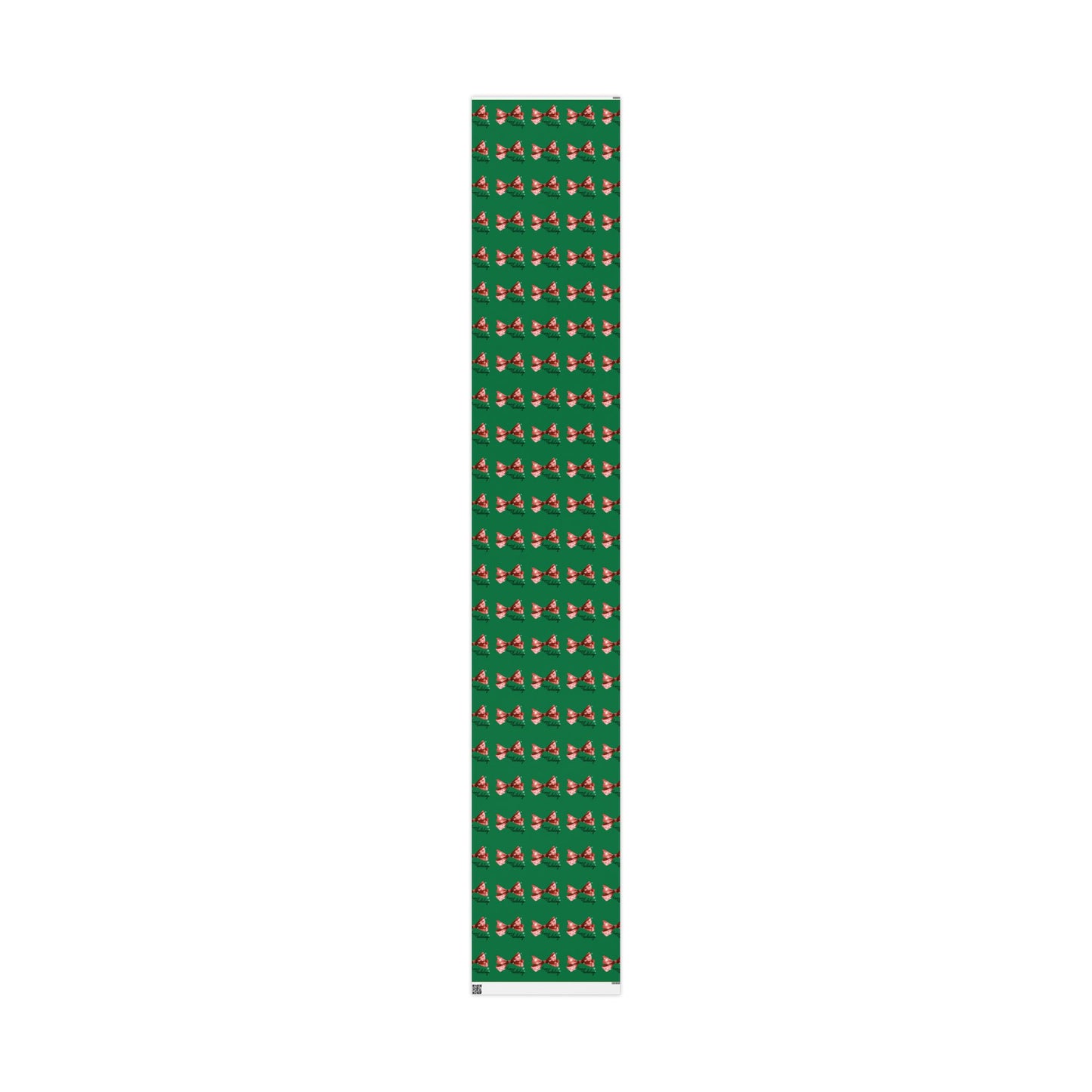 Festive Red Bow Christmas Wrapping Paper : Elegant Green Holiday Gift Wrap with Snowflakes and "Happy Holidays" Script