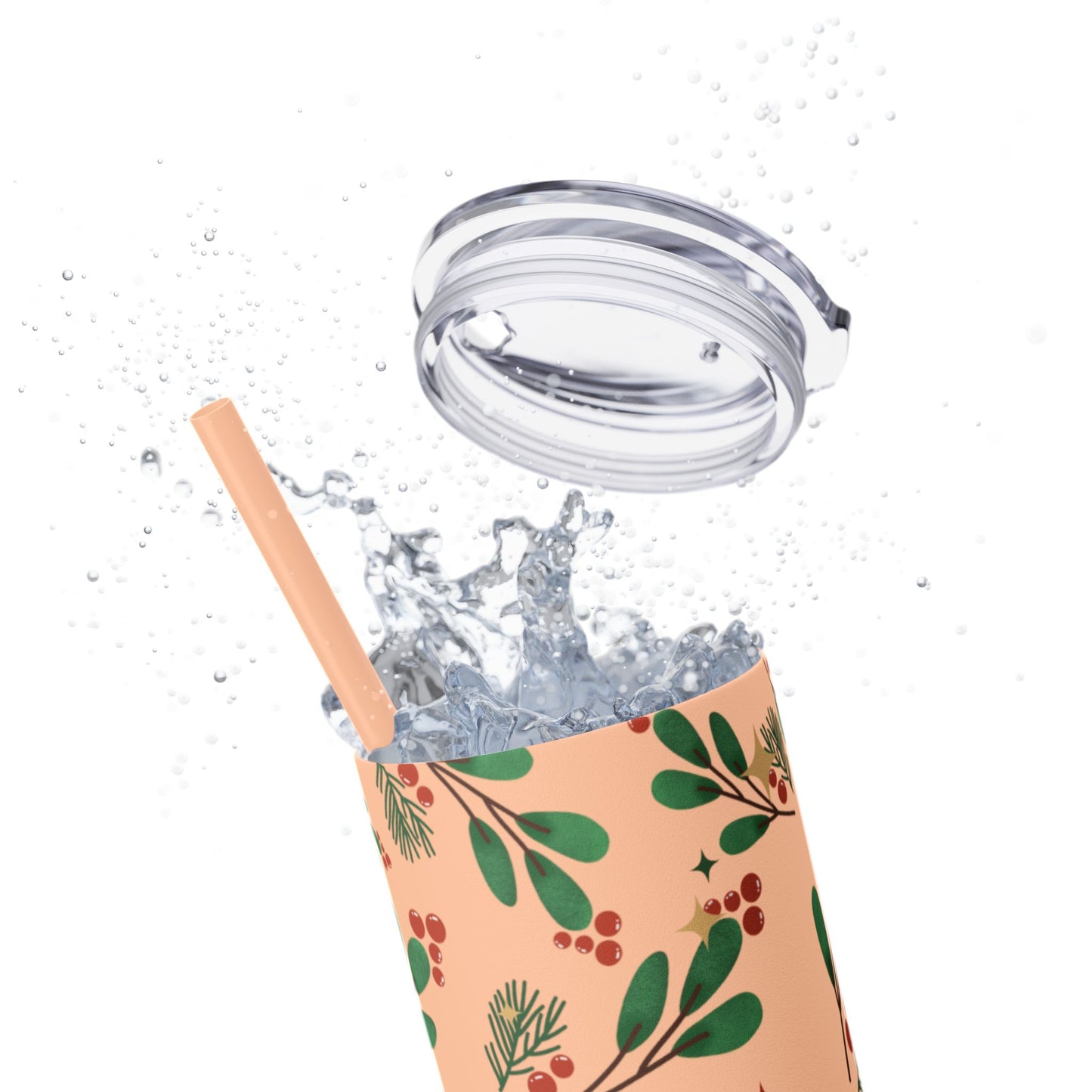 Holiday Berry Skinny Tumbler 20oz | Festive Insulated Drinkware