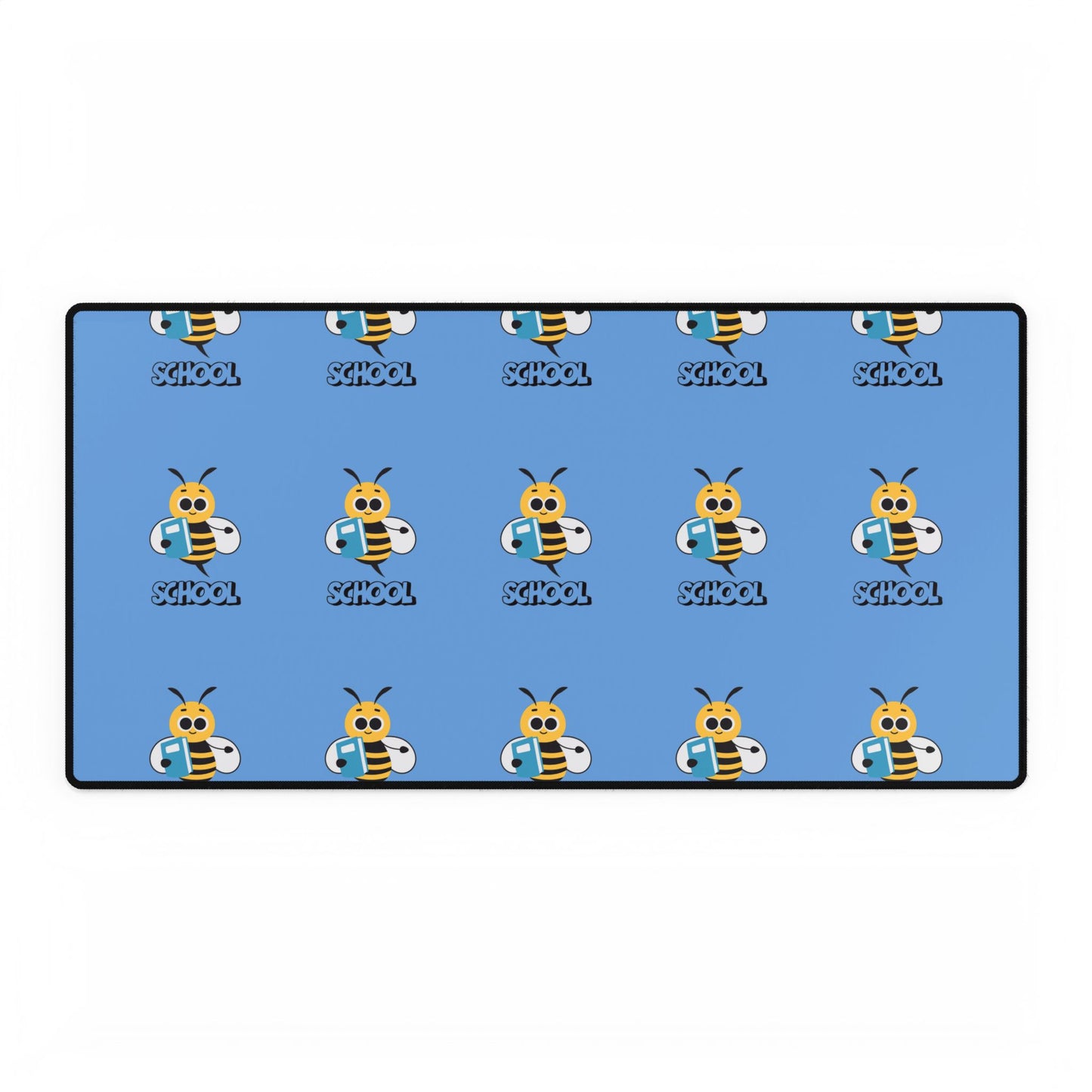 Bee Smart Desk Mat – Back to School Blue Bee Design | Anti-Slip, Durable, Fun Workspace Accessory