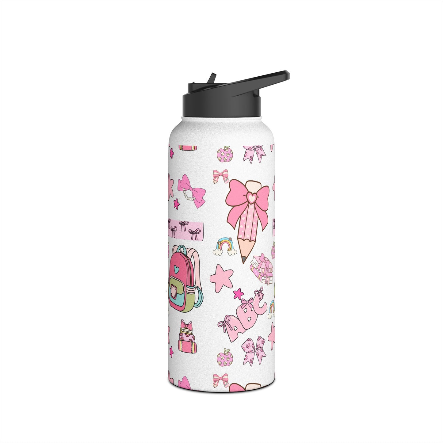 Kawaii Back-to-School Stainless Steel Water Bottle – Keeps Drinks Hot 12hrs, Cold 24hrs