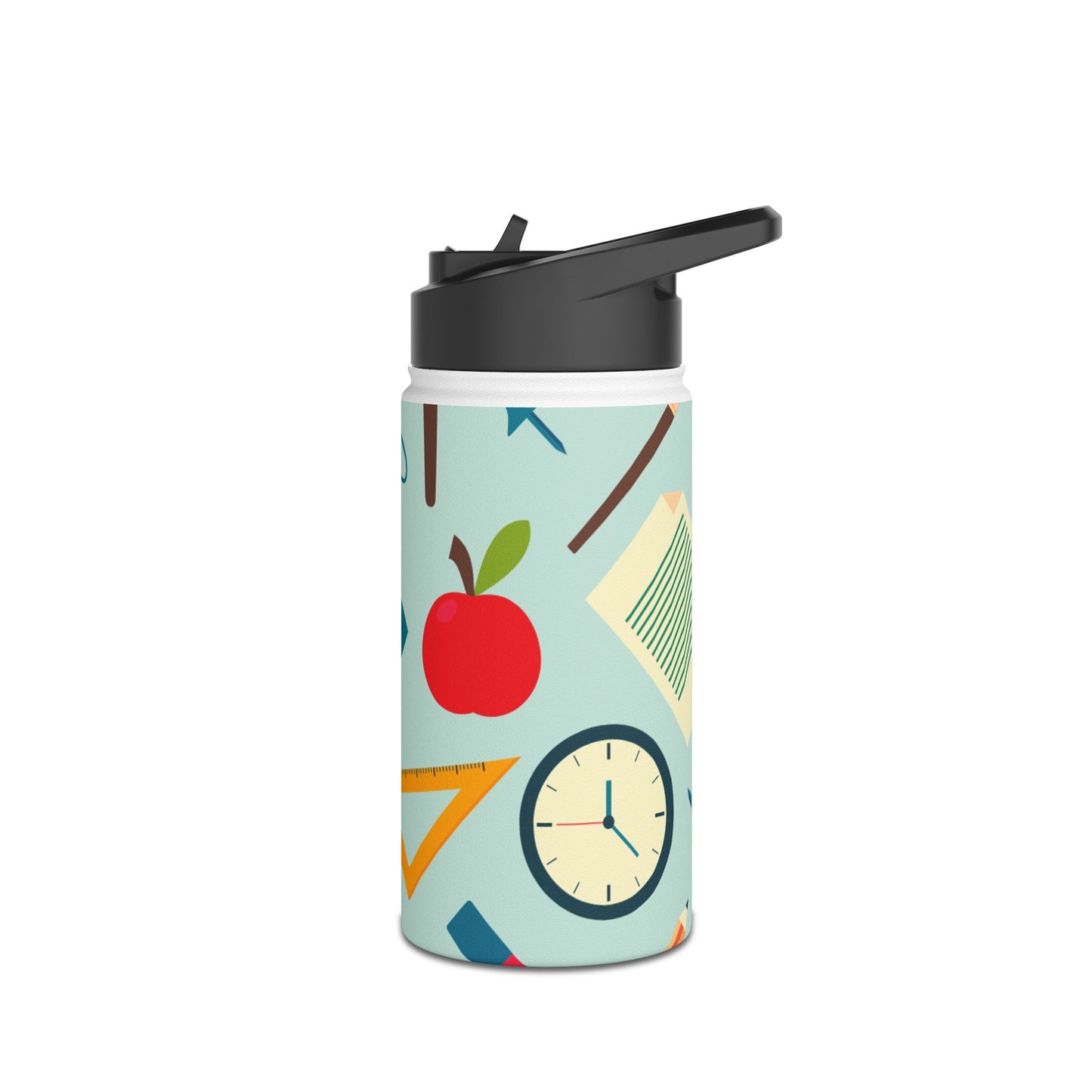 Back-to-School Stainless Steel Water Bottle – Double Wall, Leak-Proof, Fun Academic Design – 3 Sizes