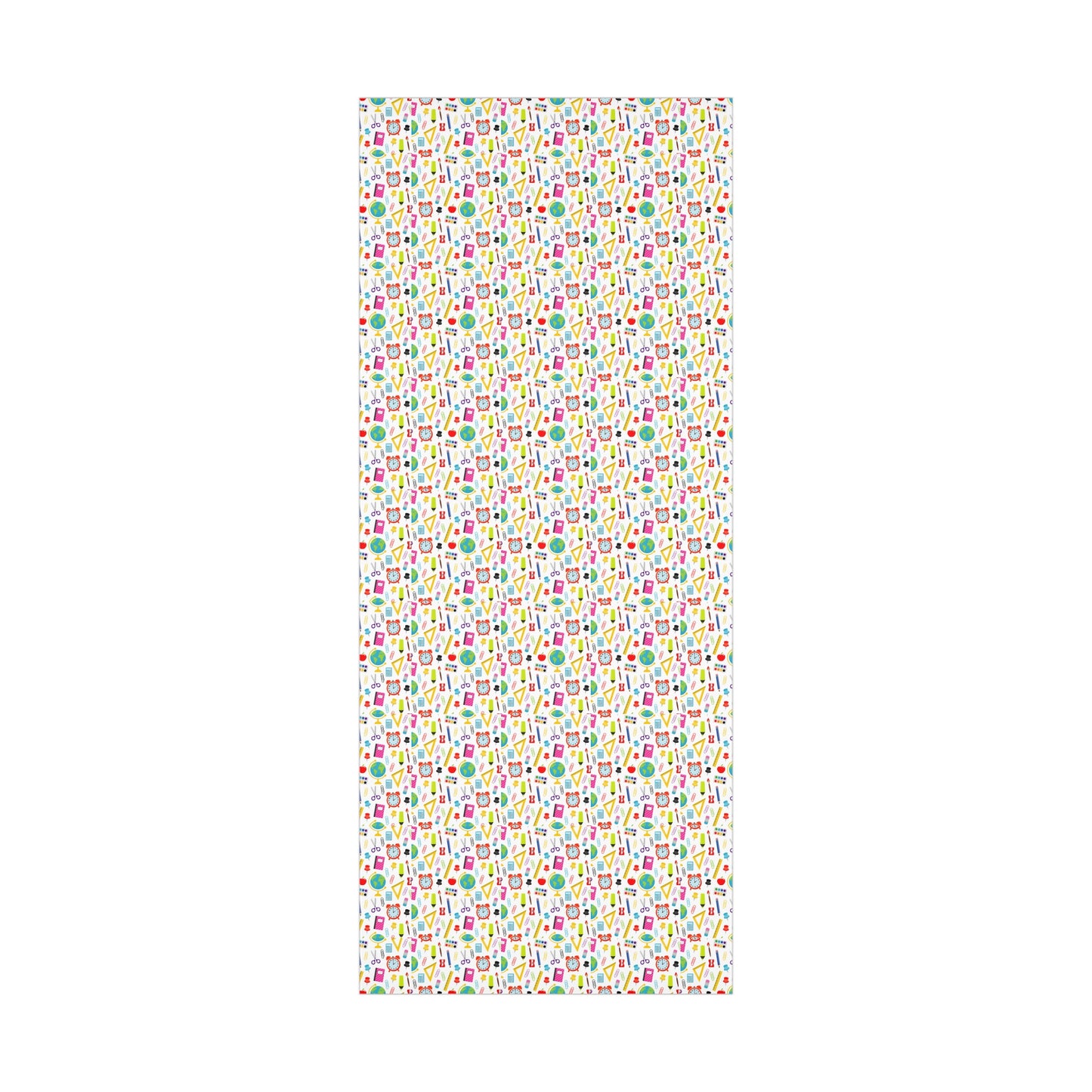 Back-to-School Wrapping Paper – Colorful School Supplies Gift Wrap | Matte or Satin | 3 Sizes
