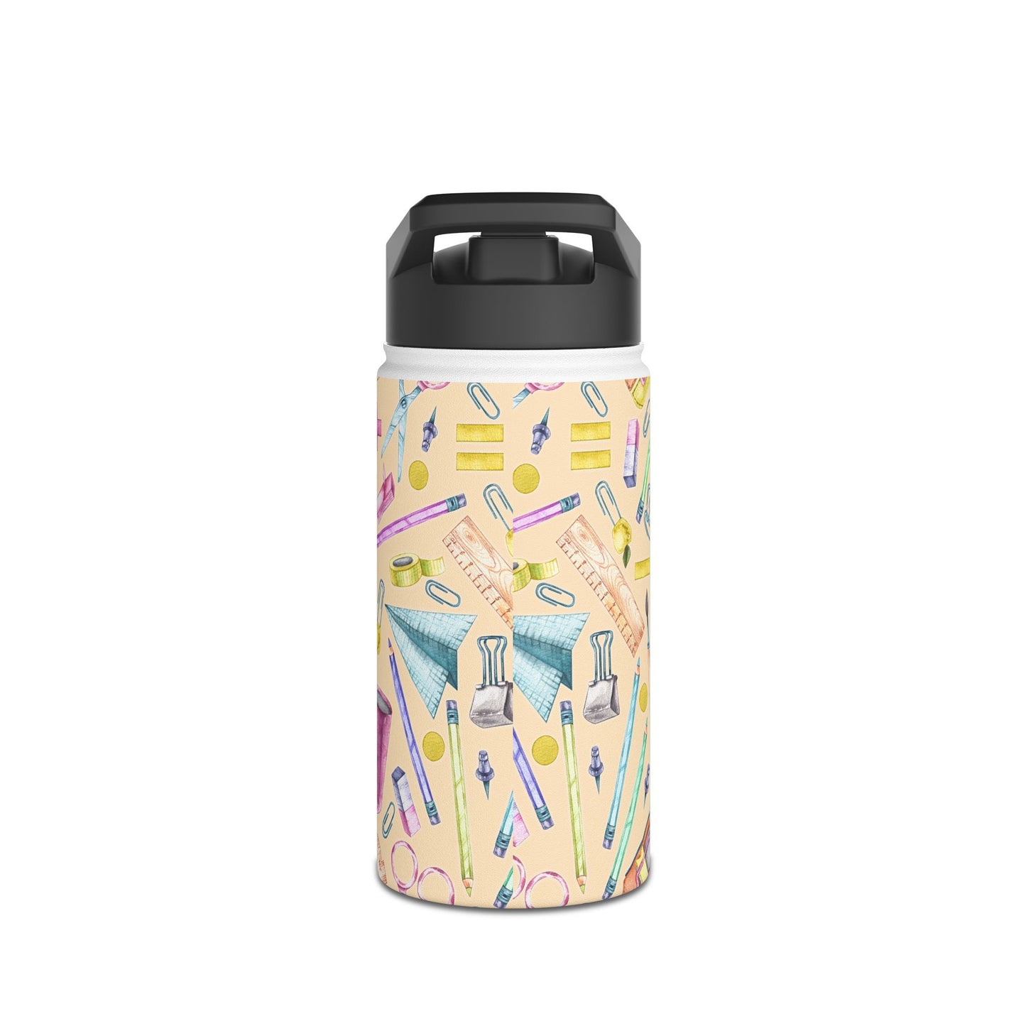 Back-to-School Stainless Steel Water Bottle – Cute School Supplies Design, BPA-Free, Leakproof, Hot & Cold