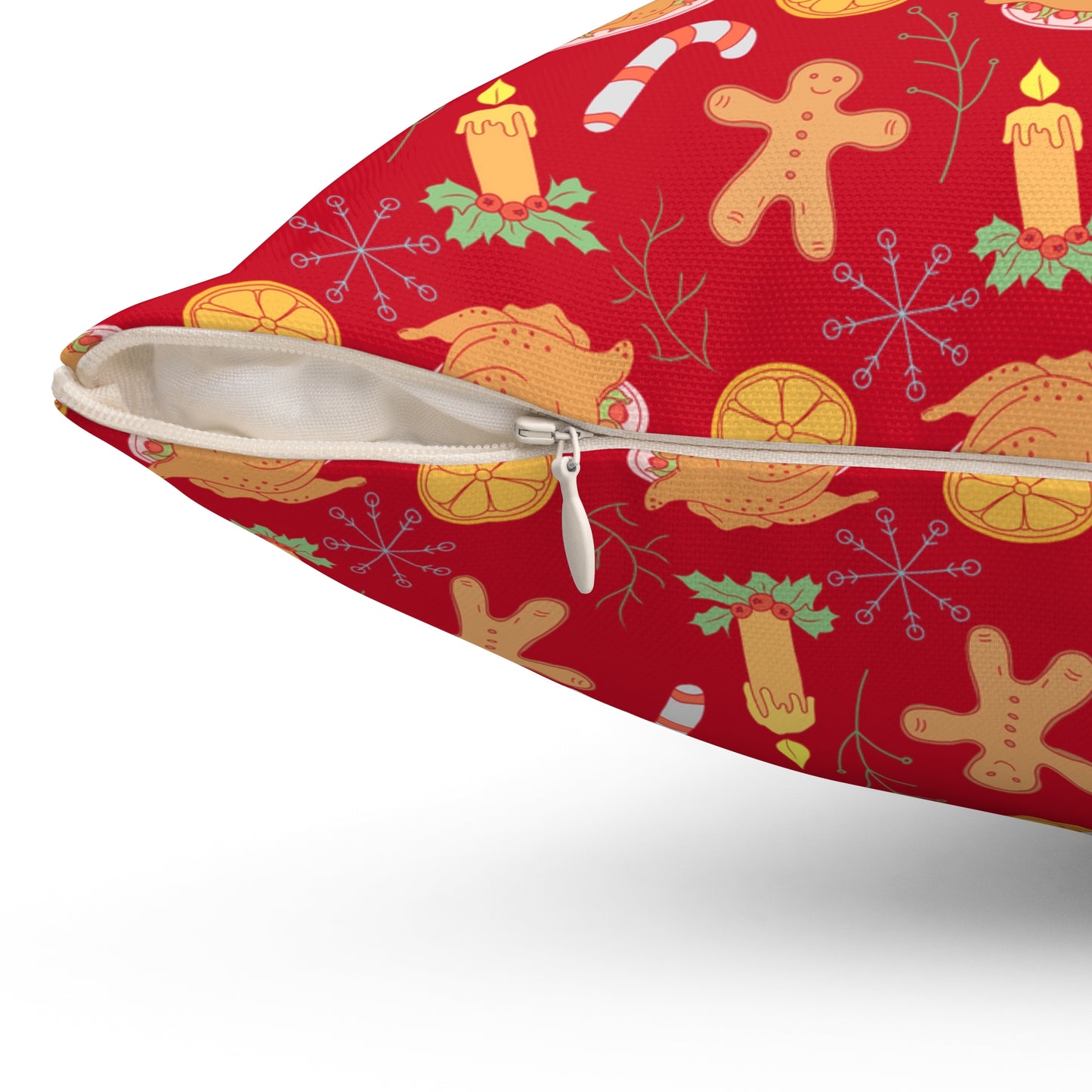 Traditional Red Christmas Throw Pillow | Classic Holiday Home Decor