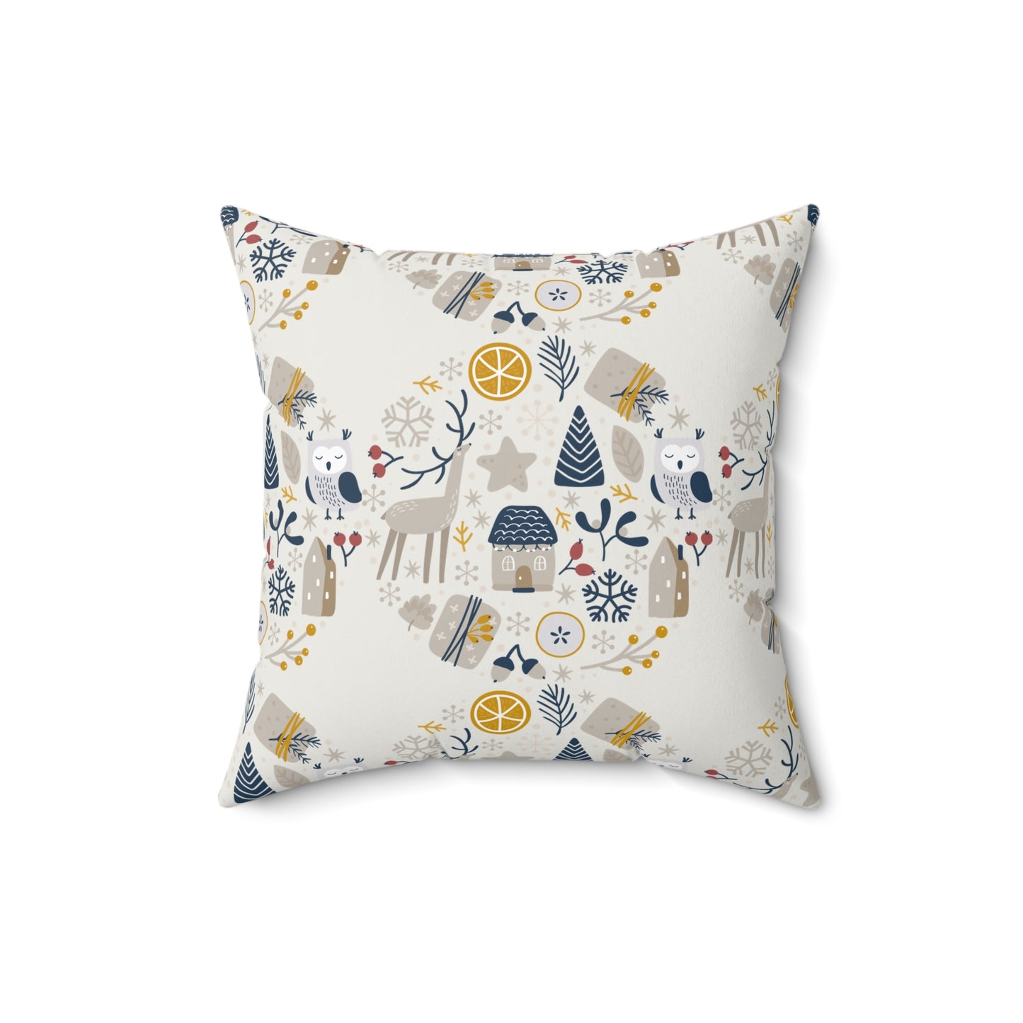 Whimsical Winter Holiday Pillow : Nordic Christmas Decor Festive Accent Cushion for Cozy Homes