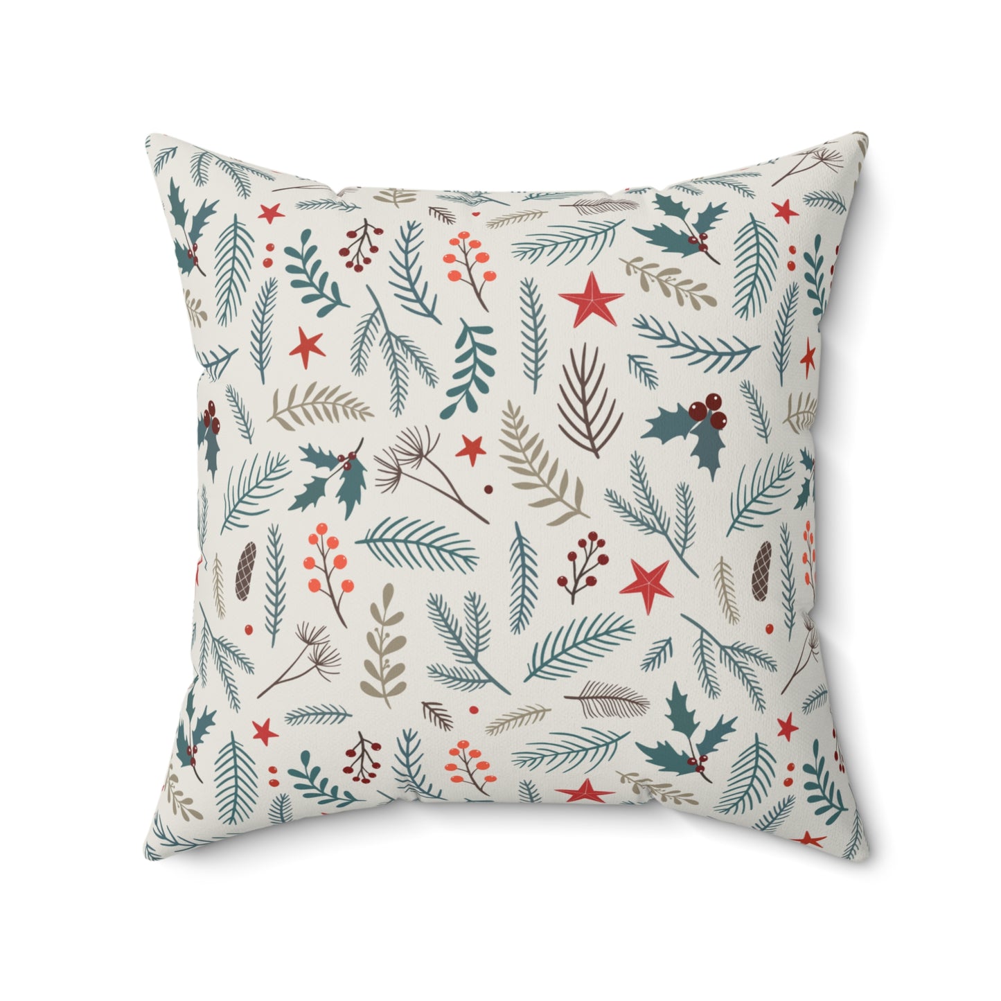 Festive Botanical Christmas Throw Pillow | Elegant Holiday Home Decor