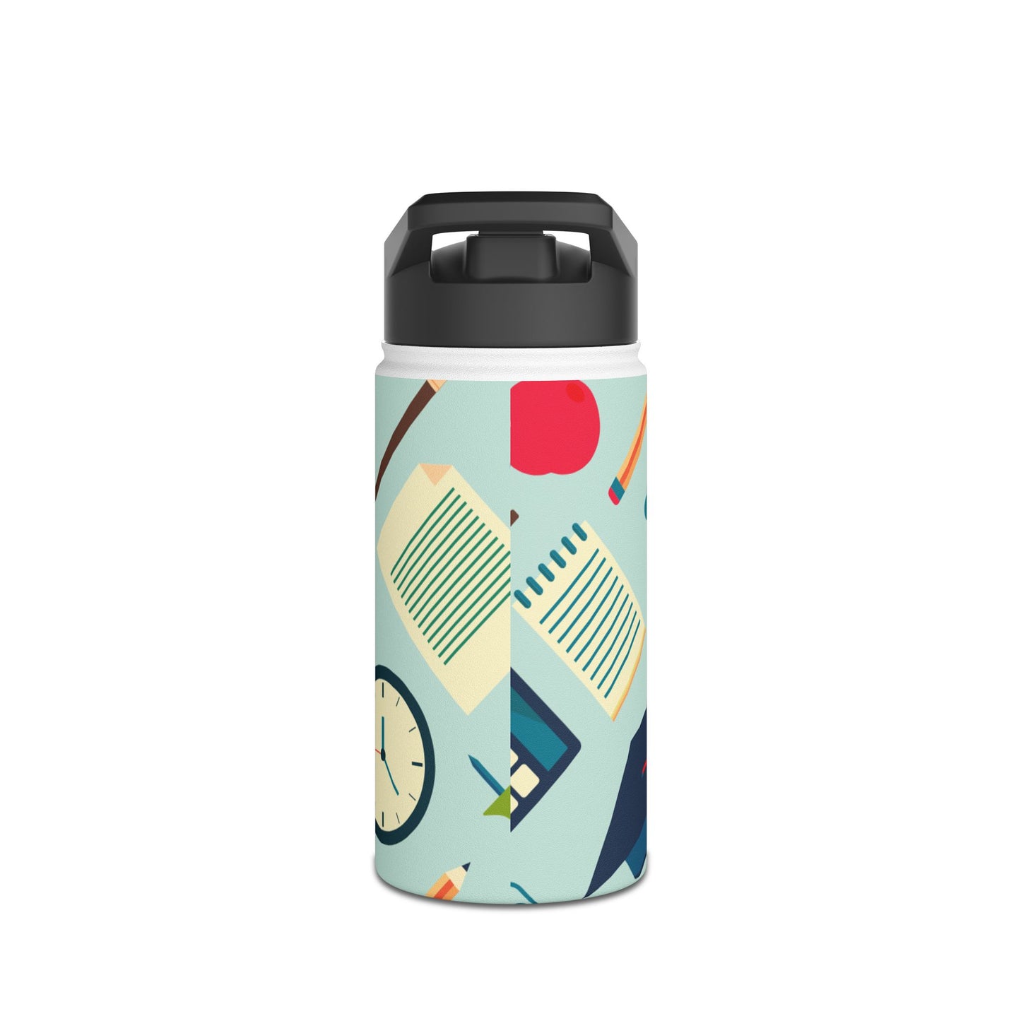 Back-to-School Stainless Steel Water Bottle – Double Wall, Leak-Proof, Fun Academic Design – 3 Sizes