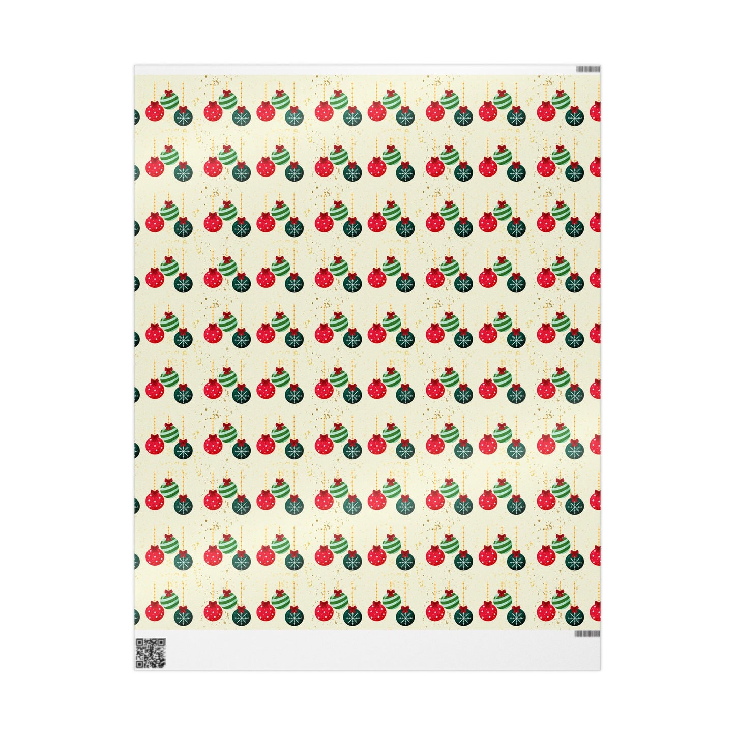 Christmas Ornament Wrapping Paper : Festive Holiday Gift Wrap with Red & Green Ornaments, Perfect for Christmas Gifts