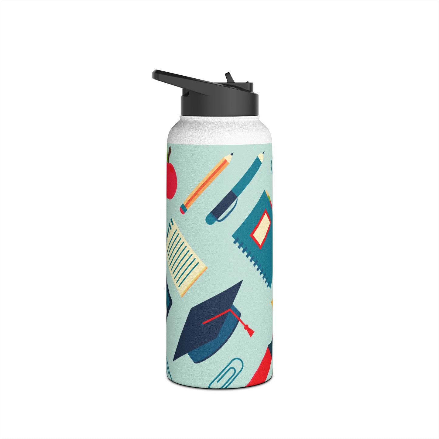 Back-to-School Stainless Steel Water Bottle – Double Wall, Leak-Proof, Fun Academic Design – 3 Sizes
