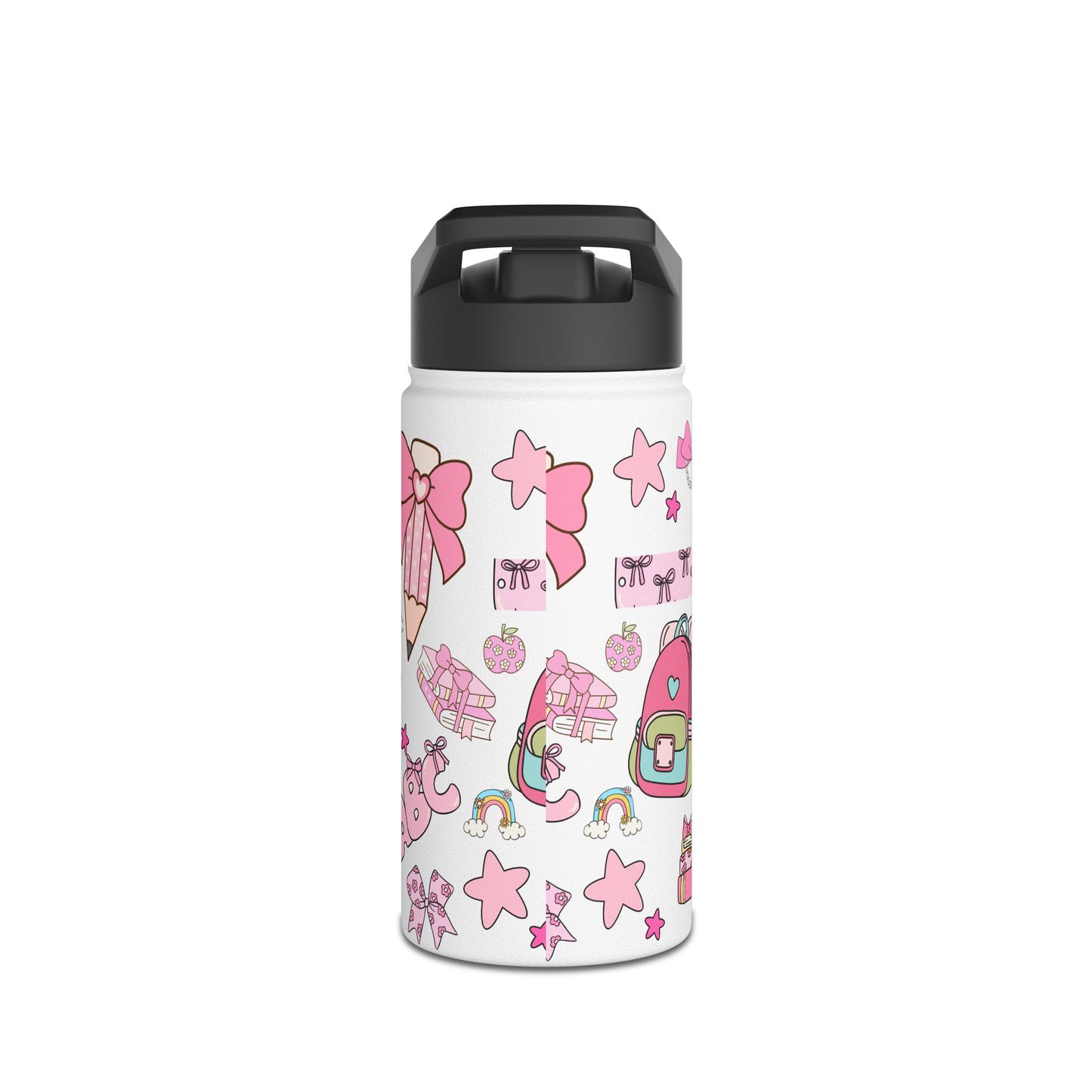 Kawaii Back-to-School Stainless Steel Water Bottle – Keeps Drinks Hot 12hrs, Cold 24hrs