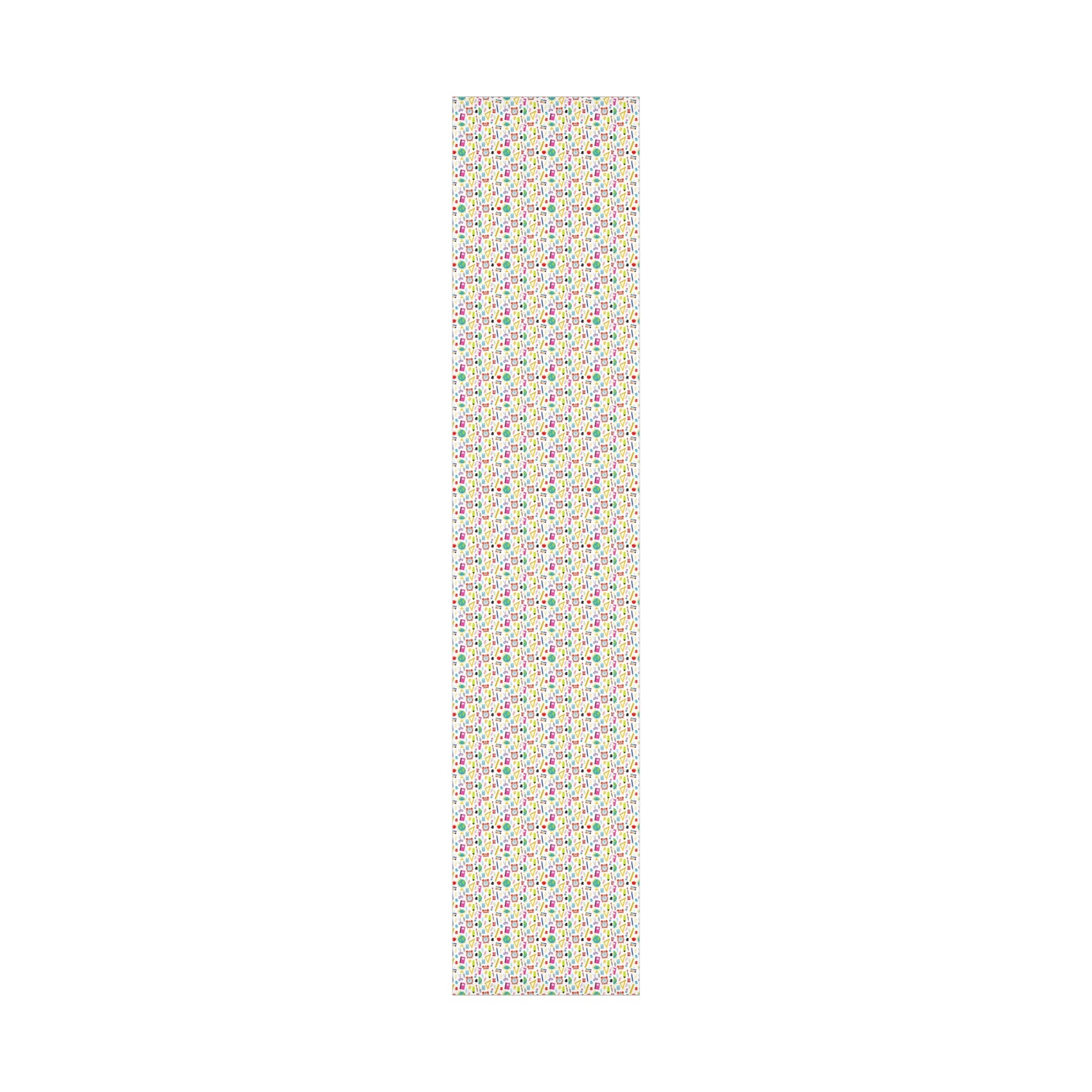 Back-to-School Wrapping Paper – Colorful School Supplies Gift Wrap | Matte or Satin | 3 Sizes