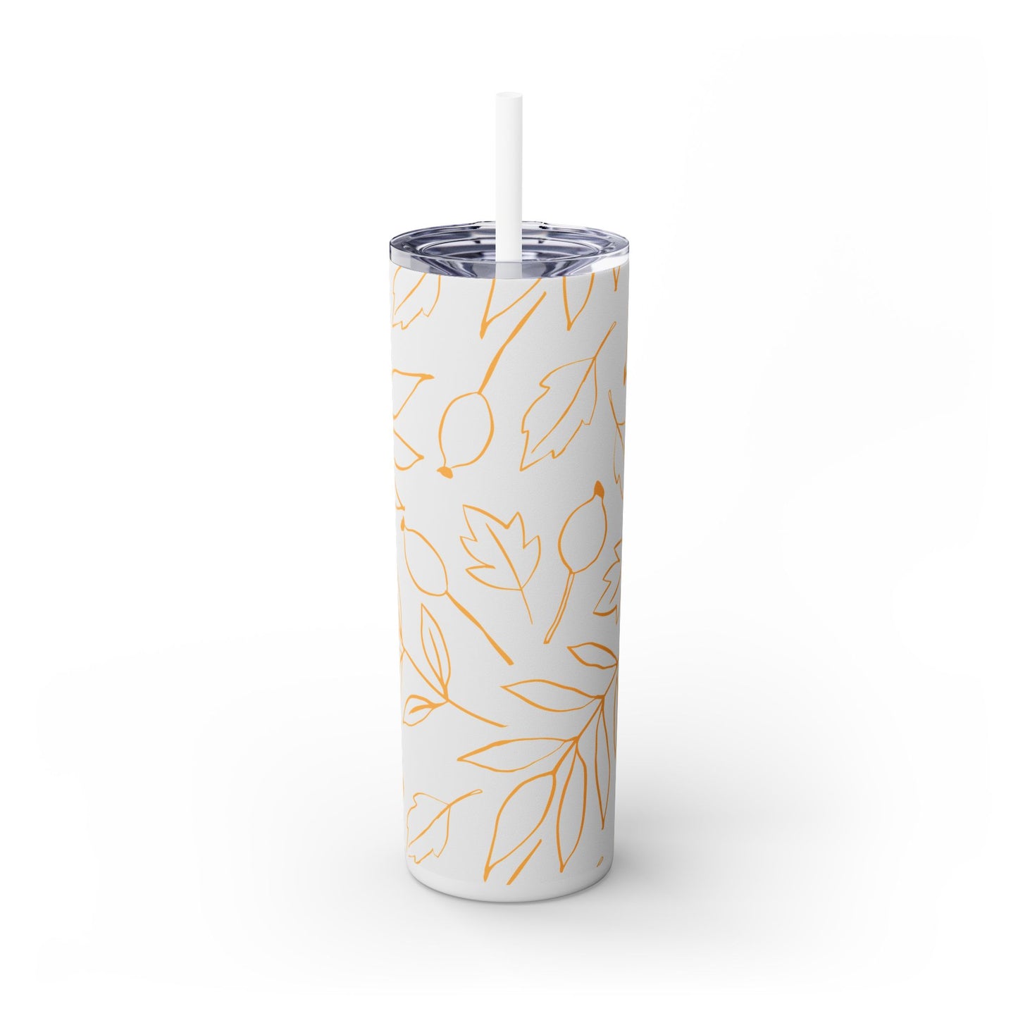 Fall Leaves Skinny Tumbler | 20oz Insulated Travel Mug |Drinks Hot for 12h & Cold for 24h | Eco-Friendly Drinkware for Autumn Lovers