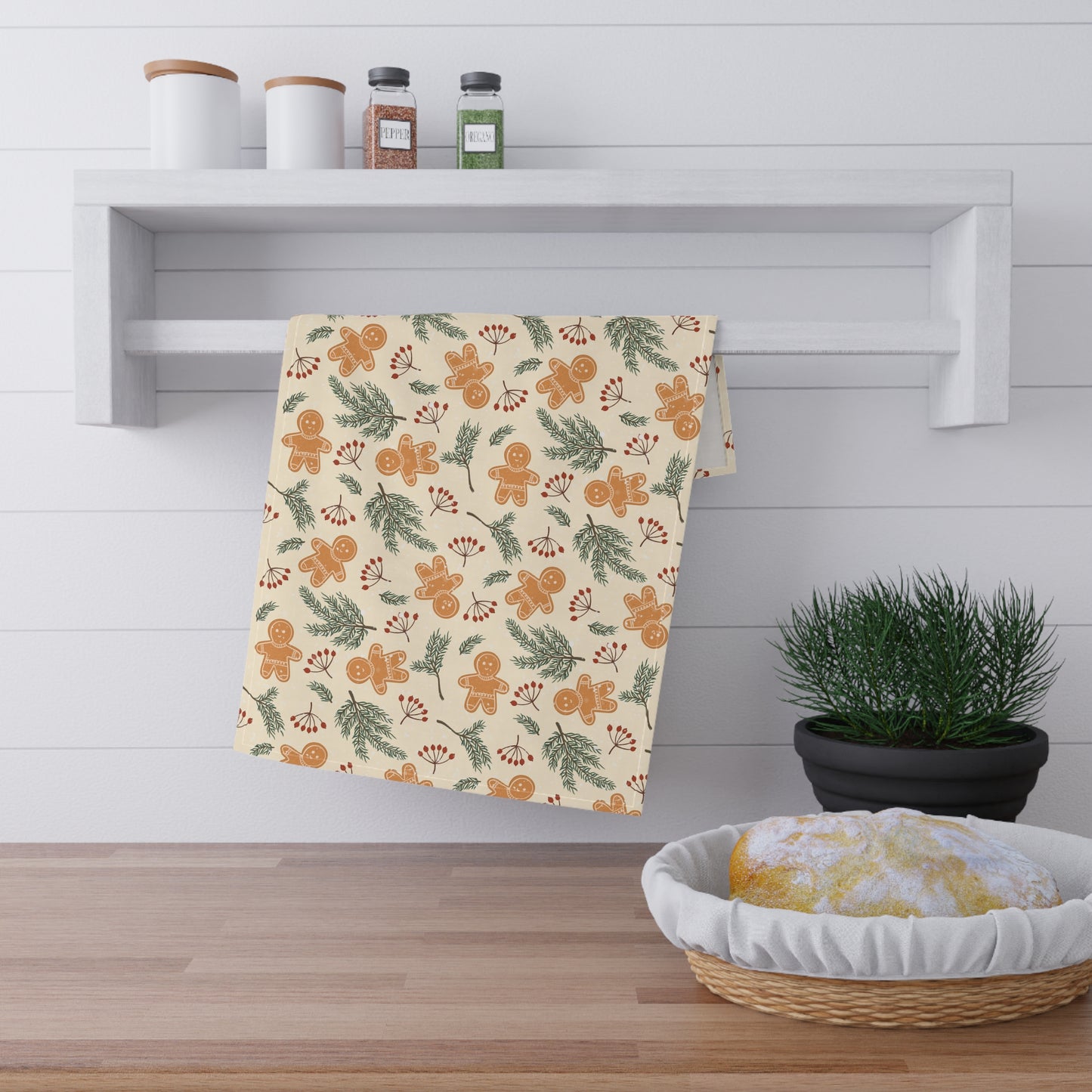 Cozy Winter Gingerbread Kitchen Towel - Festive Holiday Decor for Baking Enthusiasts