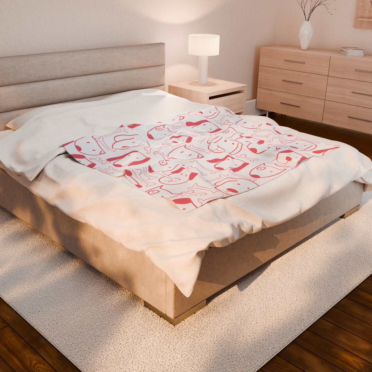 Dog Lover Velveteen Plush Blanket – Cozy Soft Throw in 3 Sizes for Pet Parents & Home Decor