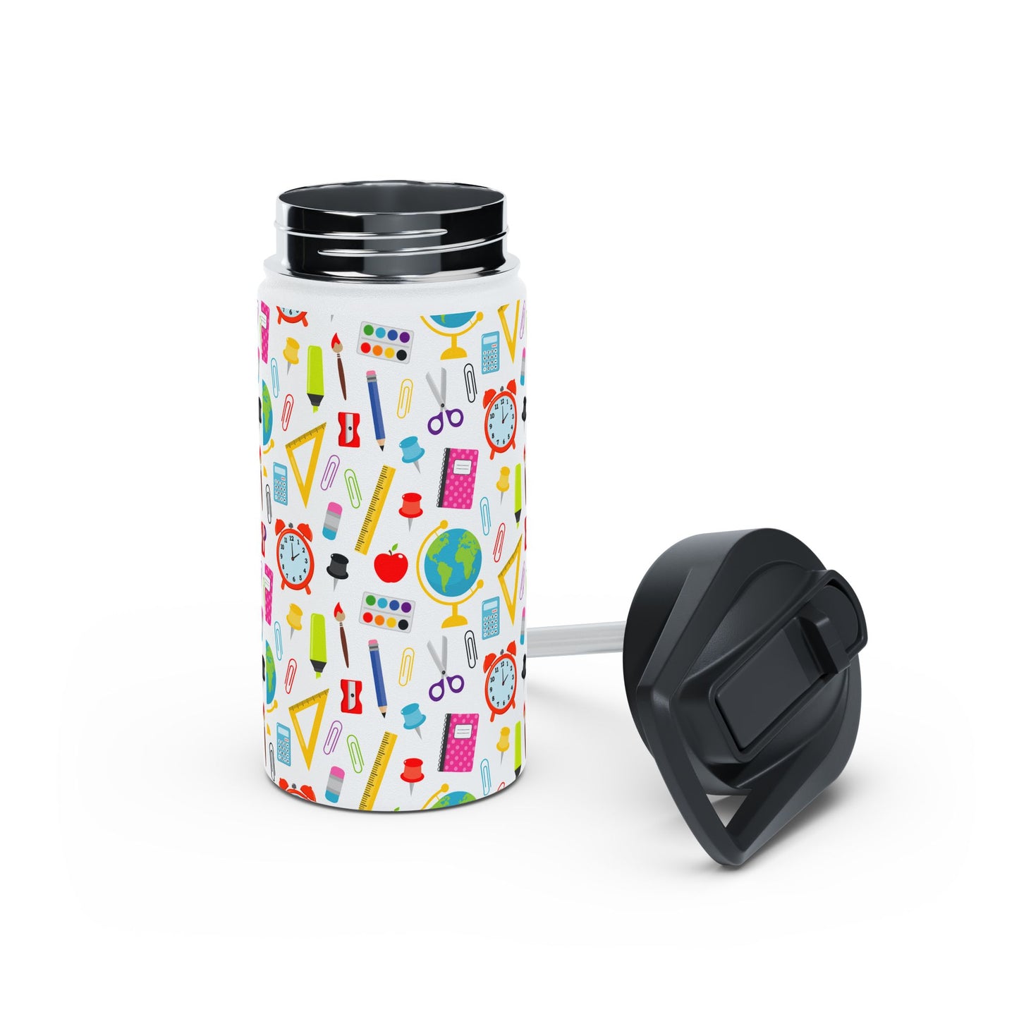 Back-to-School Stainless Steel Water Bottle – School Supplies Design | 12oz 18oz 32oz