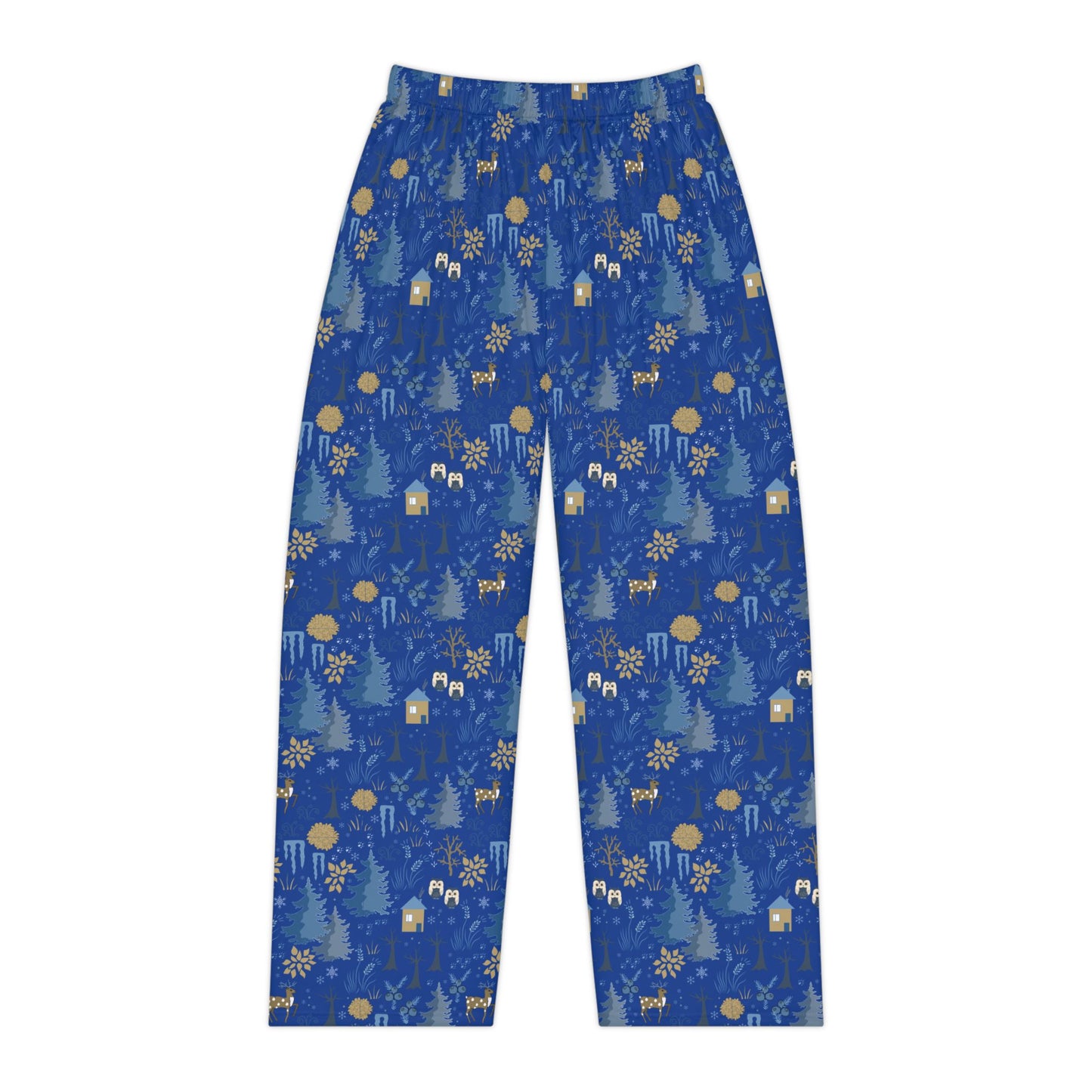 Festive Holiday Pajama Pants : Cozy Winter Loungewear in Blue for All Sizes XS-4XL