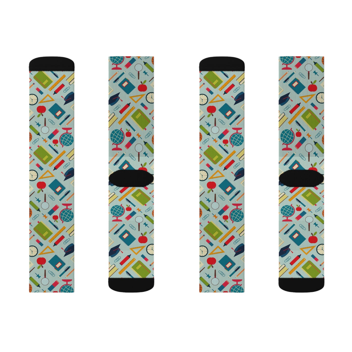 Back-to-School Pattern Socks – Unisex Crew Socks for Teachers, Students & Moms | Cute Gift for First Day of School