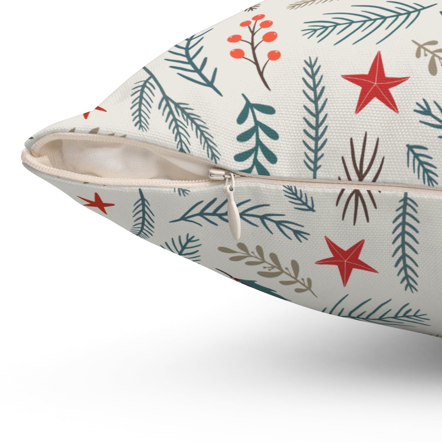 Festive Botanical Christmas Throw Pillow | Elegant Holiday Home Decor