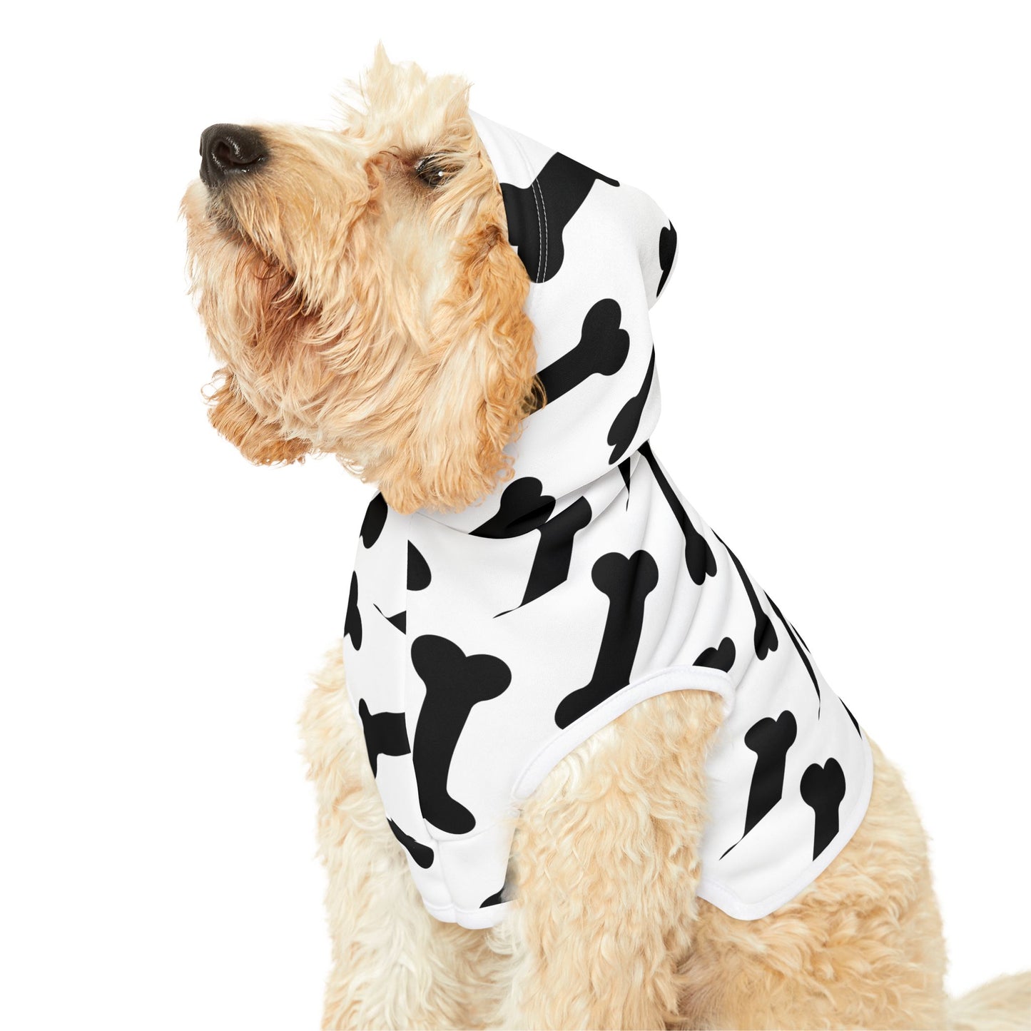 Dog Hoodie – Cute Bone Print Pet Hoodie for Small & Medium Dogs | Dog Mom Gift | 7 Sizes