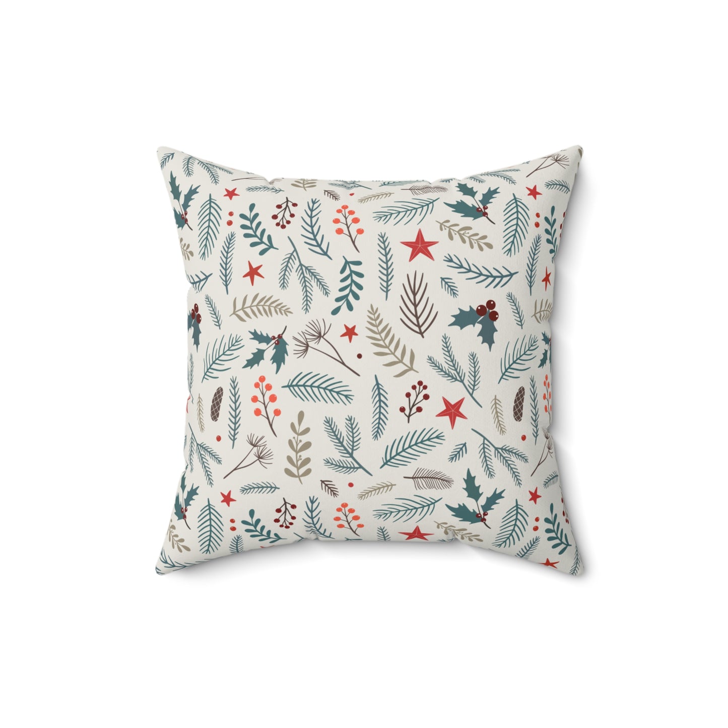 Festive Botanical Christmas Throw Pillow | Elegant Holiday Home Decor