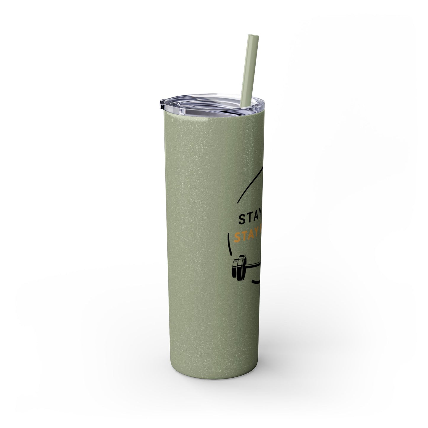 Stay Fresh Stay Focused 20oz Skinny Tumbler | Insulated Travel Mug | Motivational Fitness Tumbler | Hot & Cold Drink Tumbler with Straw | BPA-Free