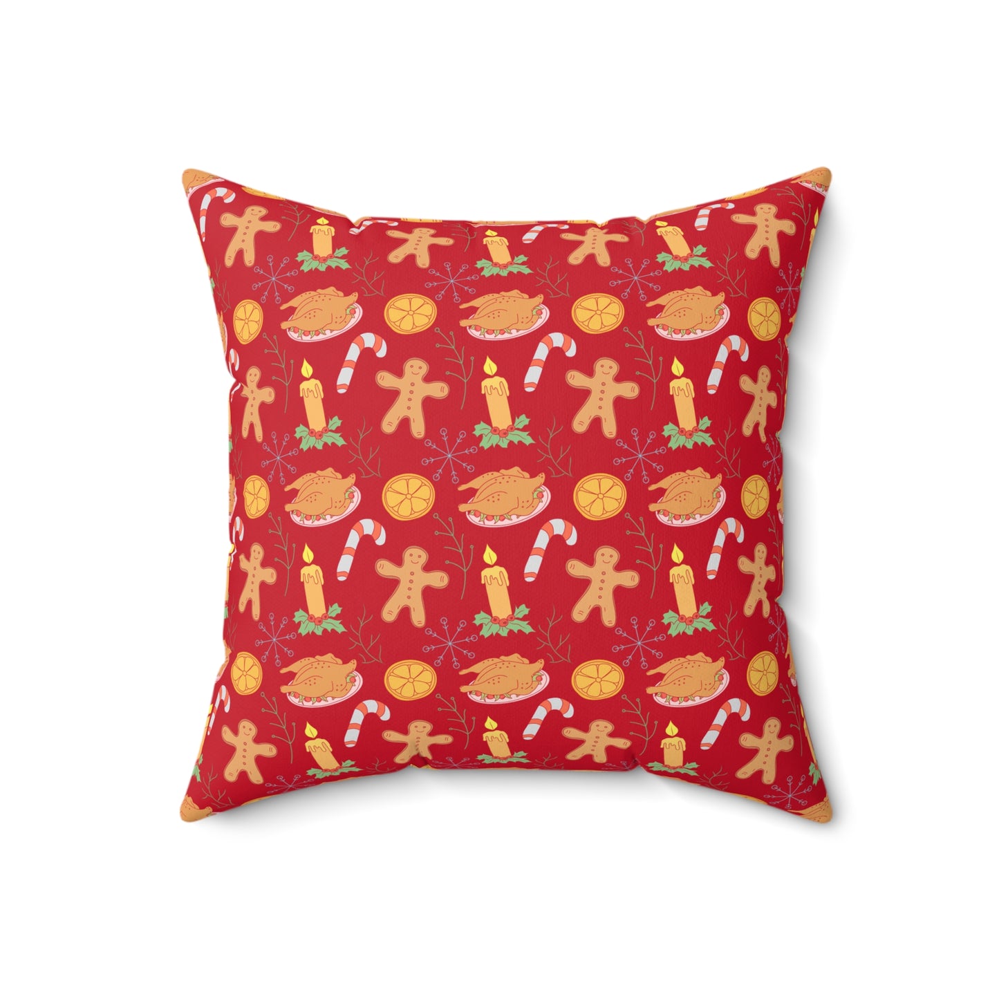 Traditional Red Christmas Throw Pillow | Classic Holiday Home Decor