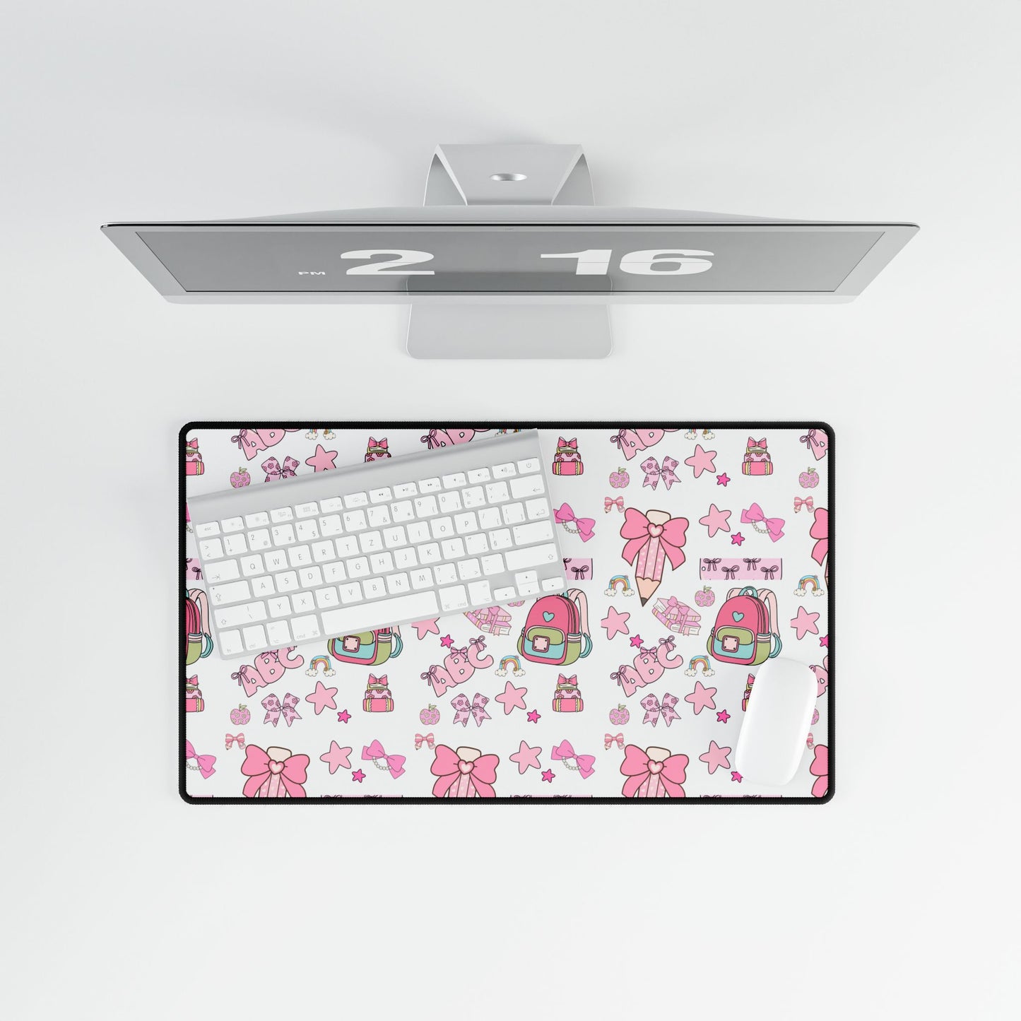Kawaii Back-to-School Desk Mat – Anti-Slip, Pink Aesthetic Workspace Essential