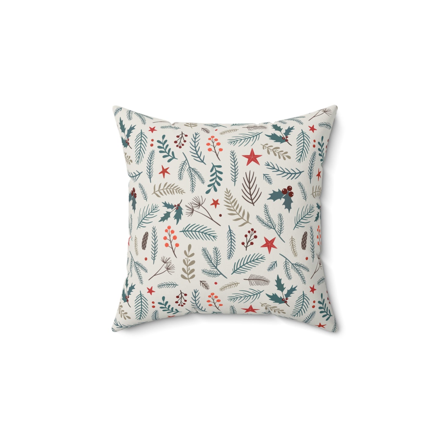 Festive Botanical Christmas Throw Pillow | Elegant Holiday Home Decor