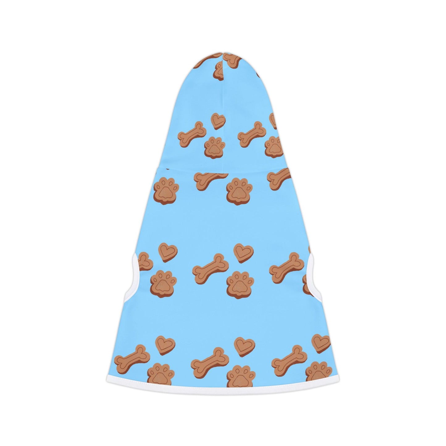 Dog Mom Must-Have: Cute Blue Pet Hoodie with Paw & Bone Pattern