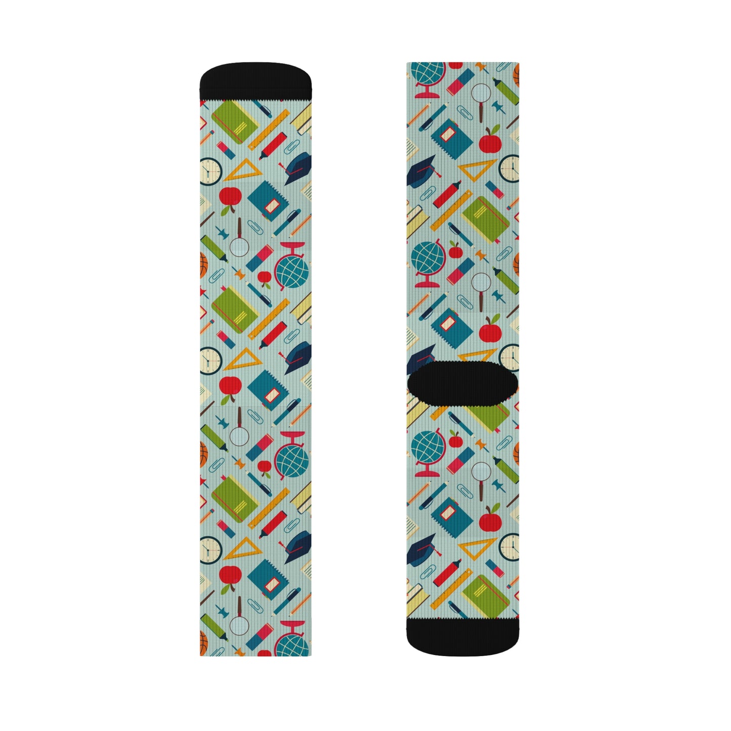 Back-to-School Pattern Socks – Unisex Crew Socks for Teachers, Students & Moms | Cute Gift for First Day of School