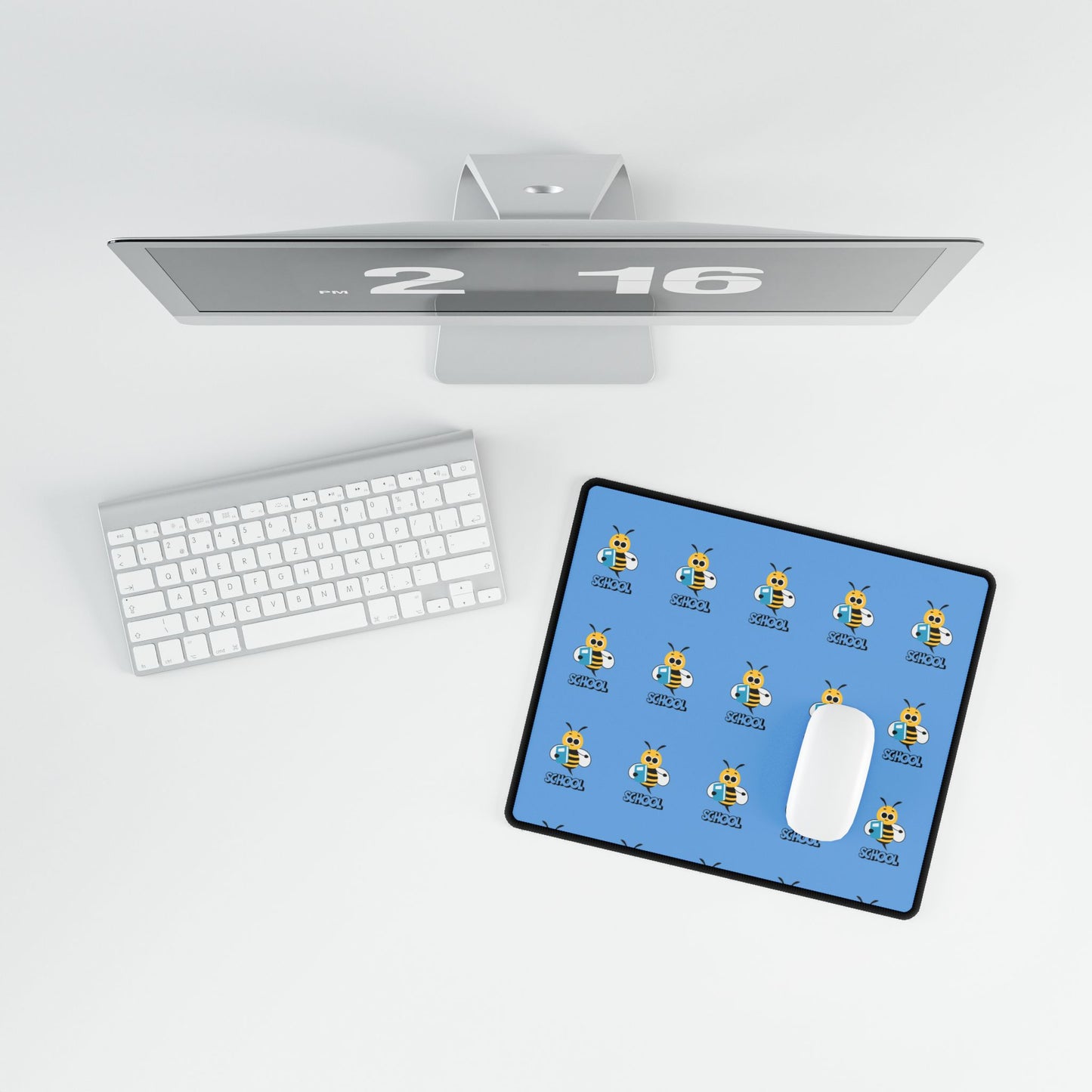 Bee Smart Desk Mat – Back to School Blue Bee Design | Anti-Slip, Durable, Fun Workspace Accessory