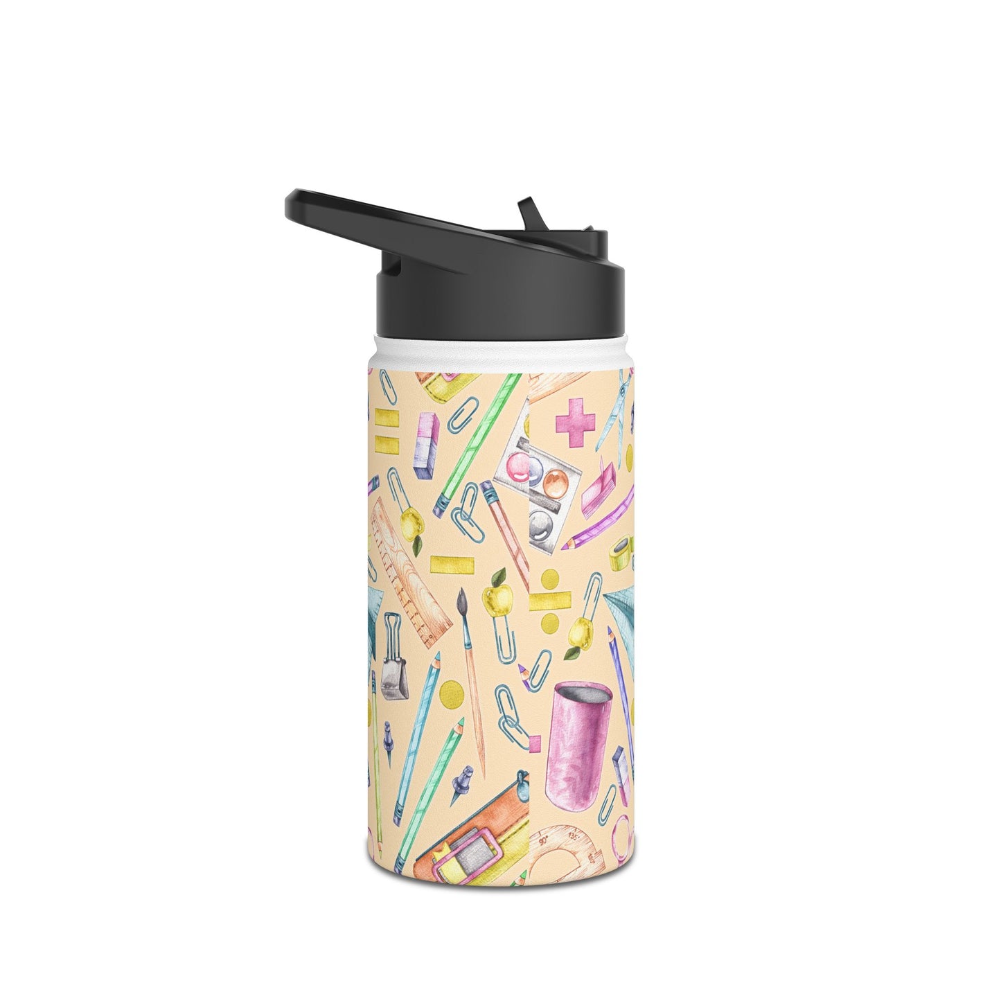 Back-to-School Stainless Steel Water Bottle – Cute School Supplies Design, BPA-Free, Leakproof, Hot & Cold