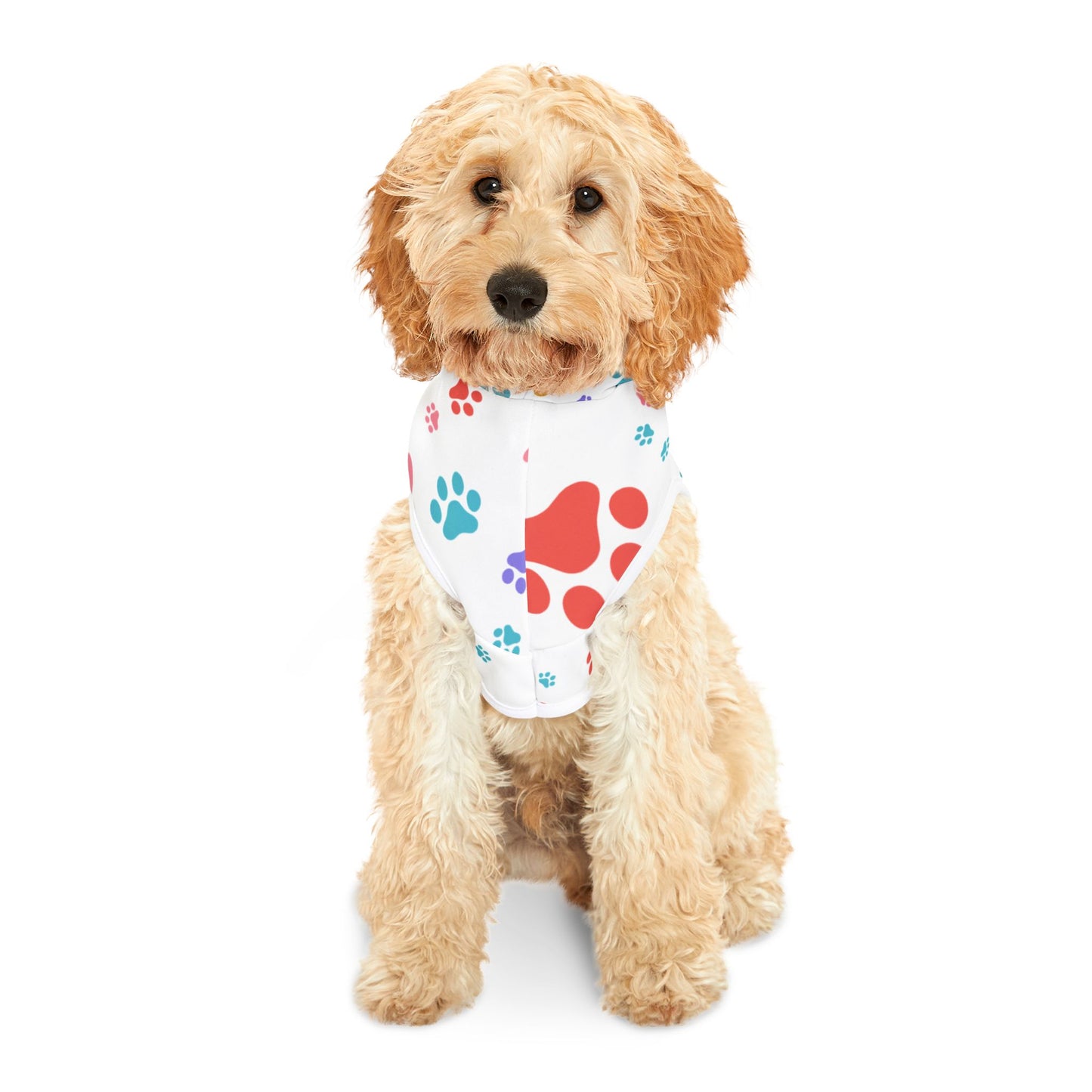 Colorful Paw Print Pet Hoodie – Soft Custom Dog Hoodie for National Dog Day & Year-Round Style